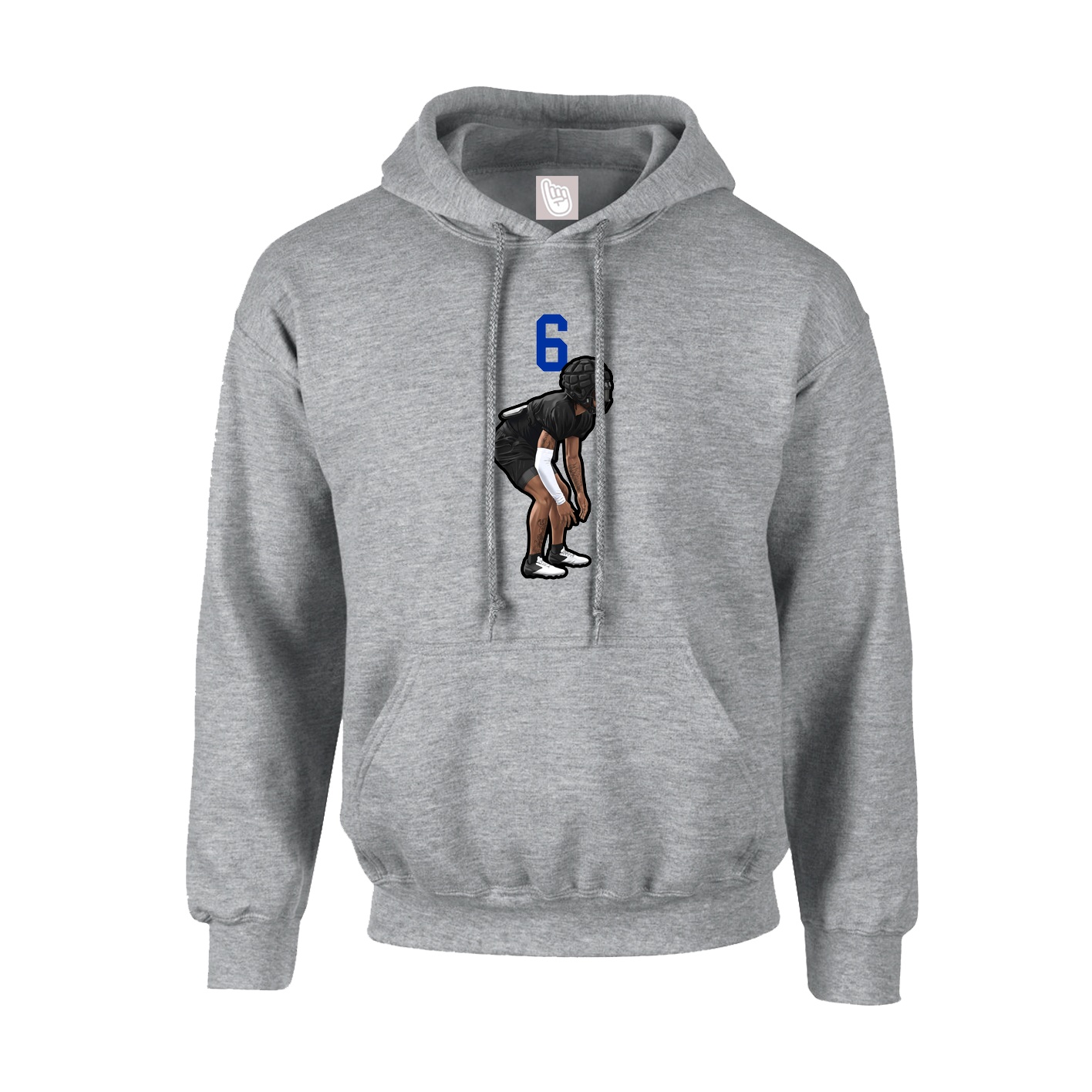 Hoodie — Number Top in Grey