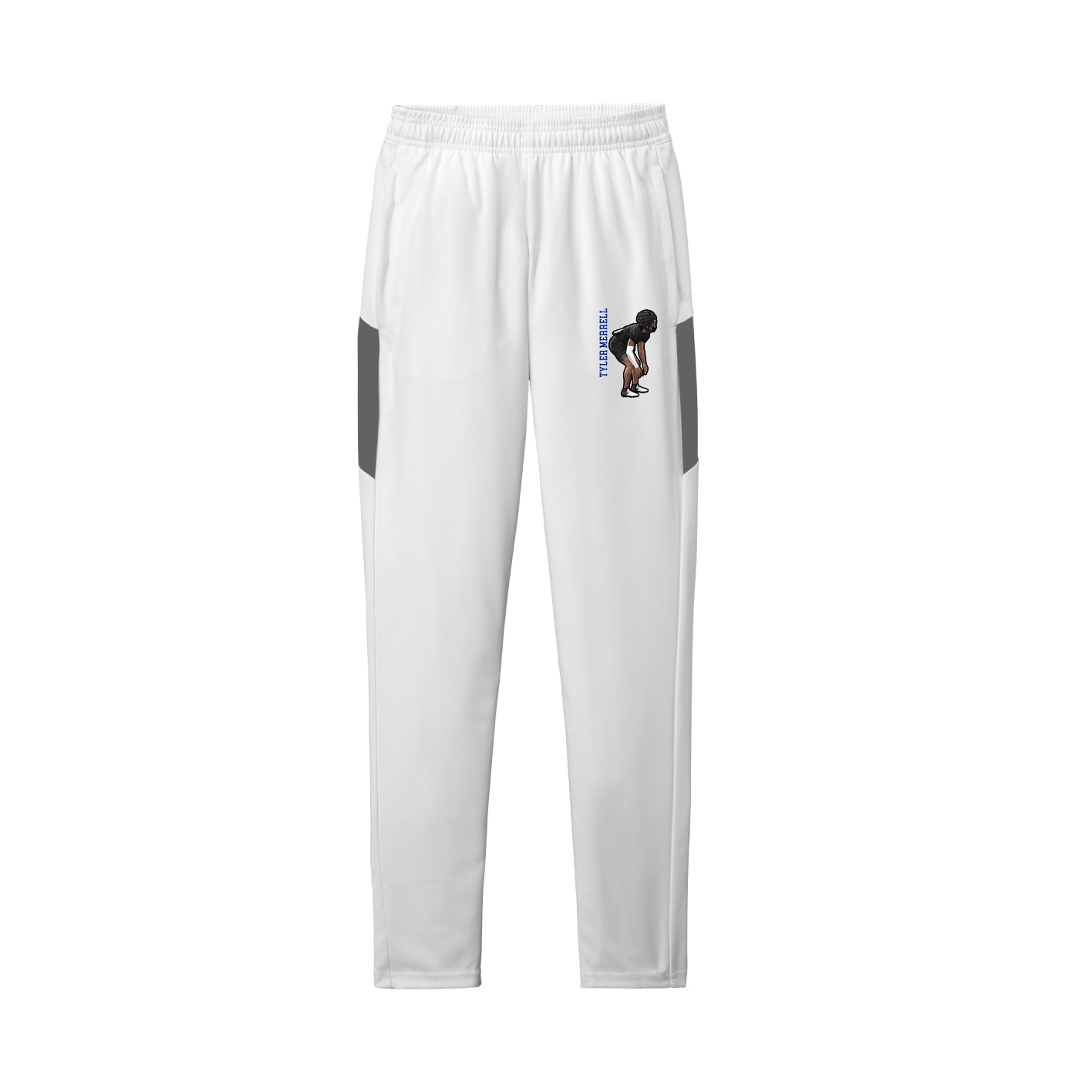 Team Travel Pant — Name Vertical in White/Grey
