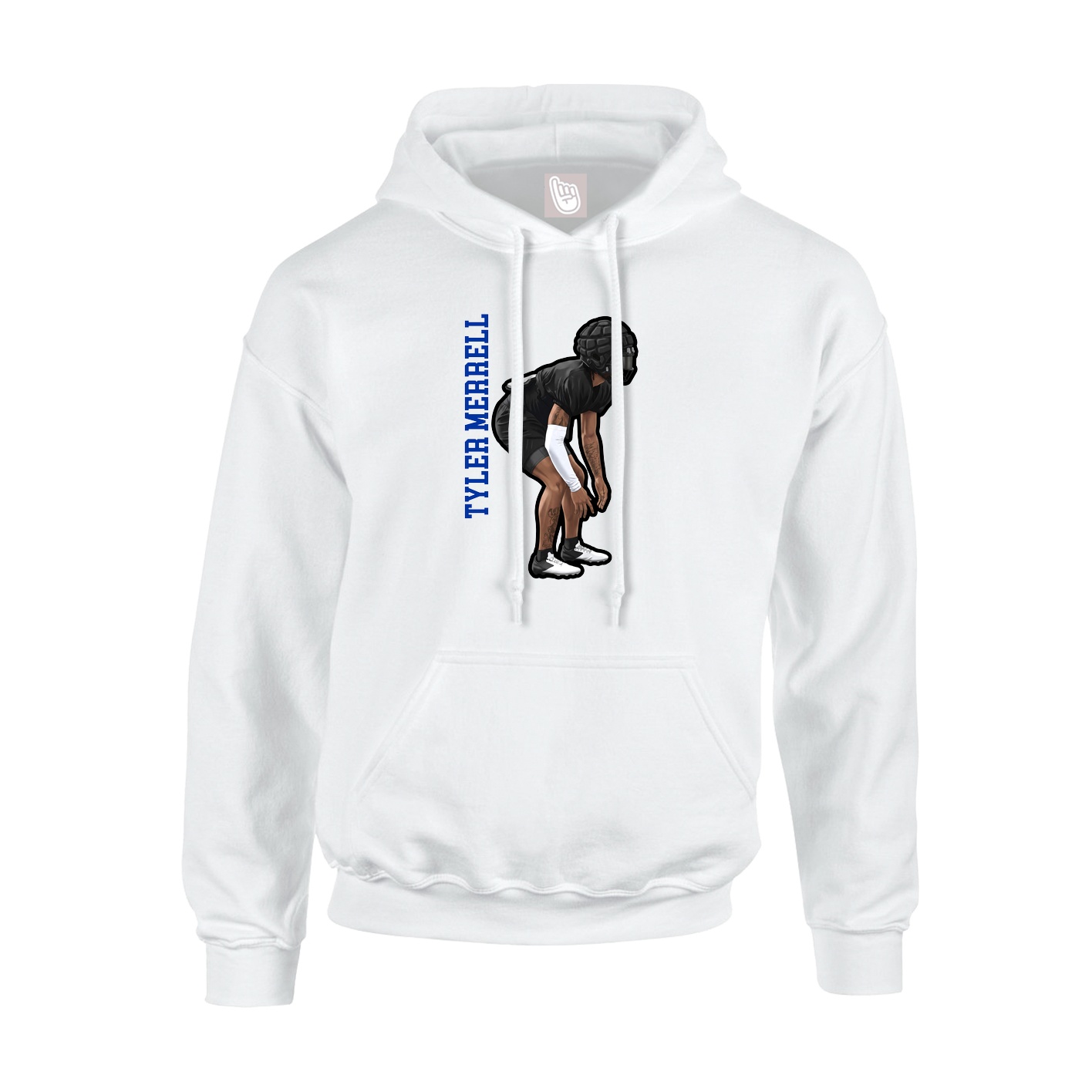 Hoodie — Name Vertical in White