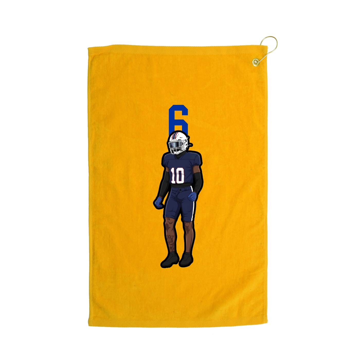 Golf Towel — Number Top in Gold