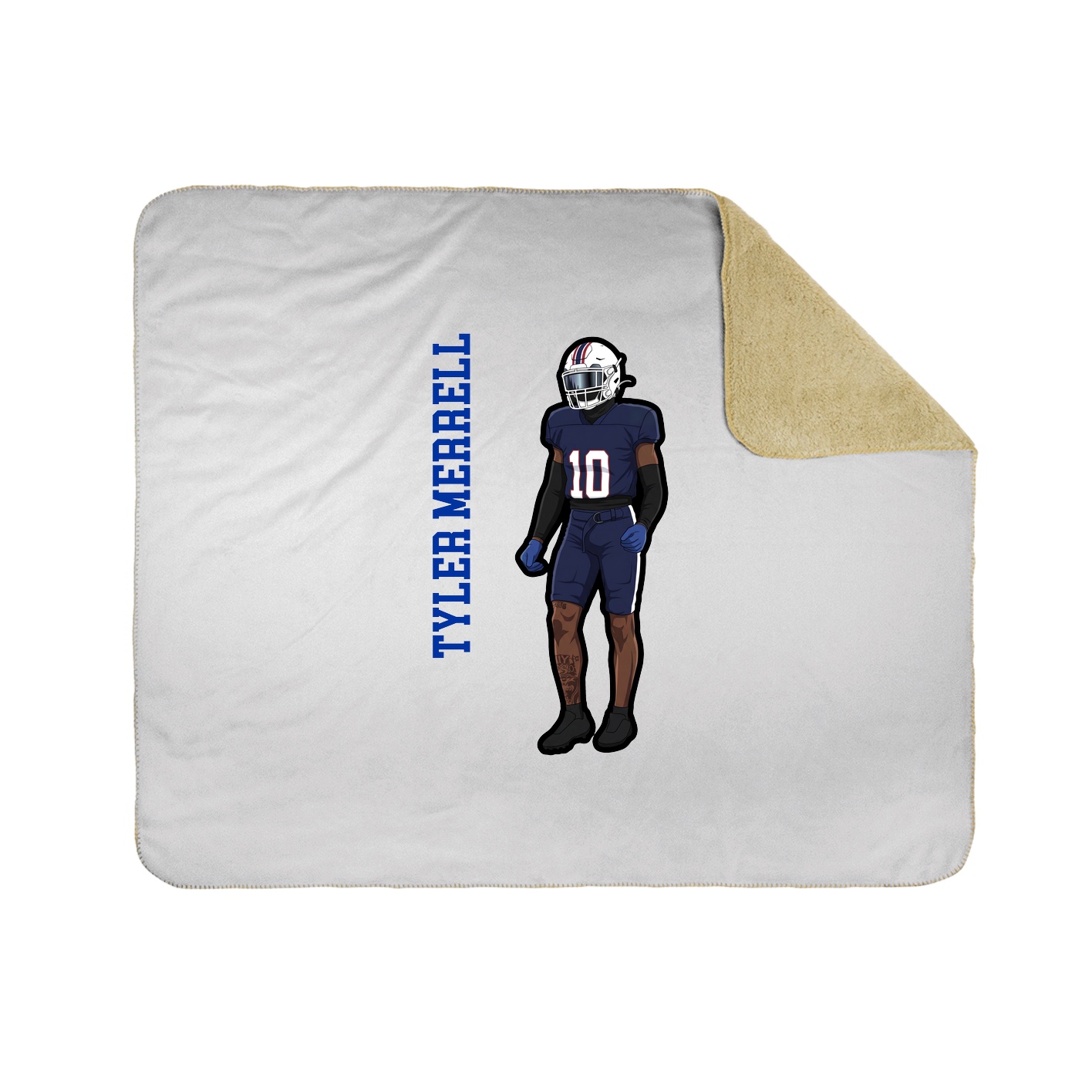 Throw Blanket — Name Vertical in White