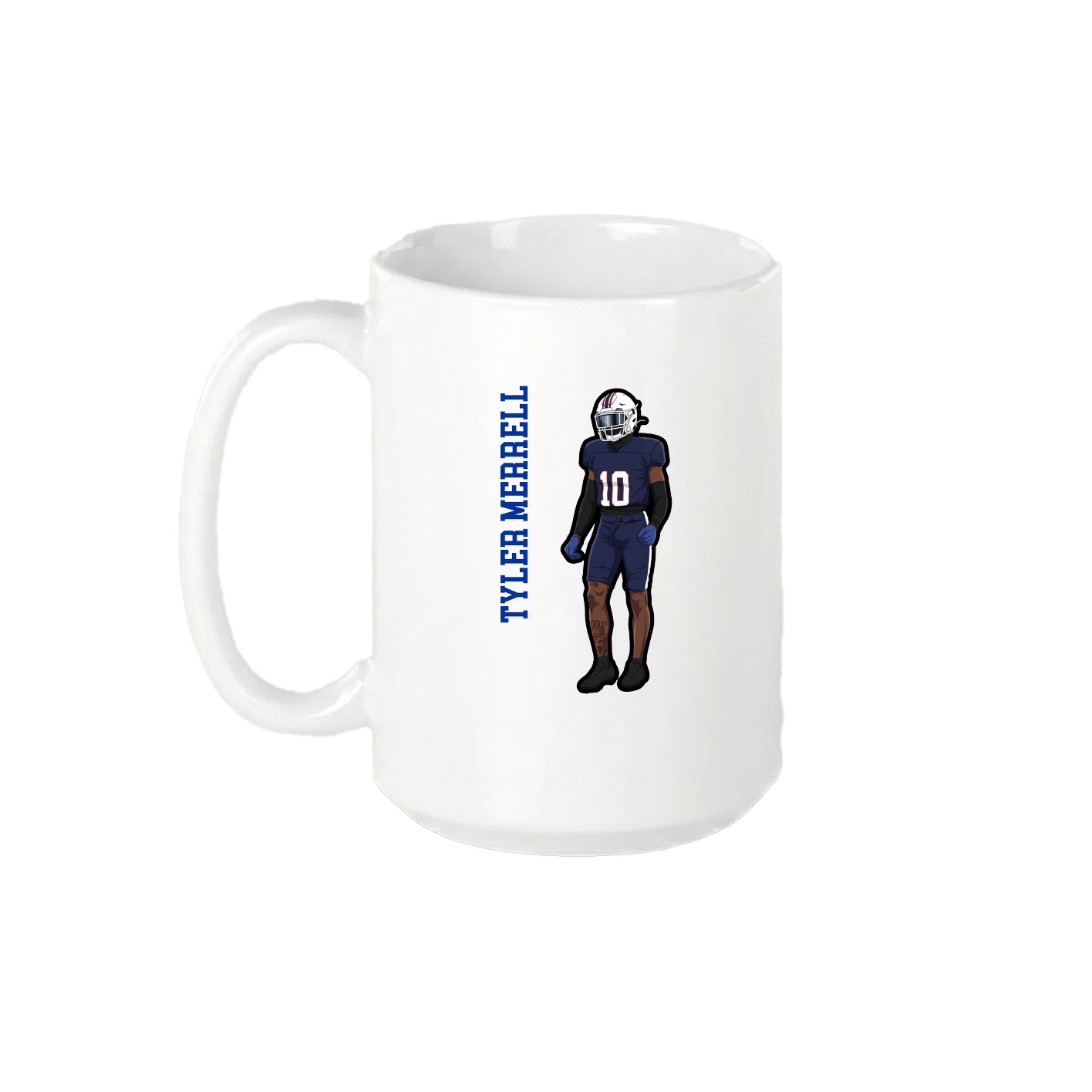 15oz Coffee Mug — Name Vertical in White
