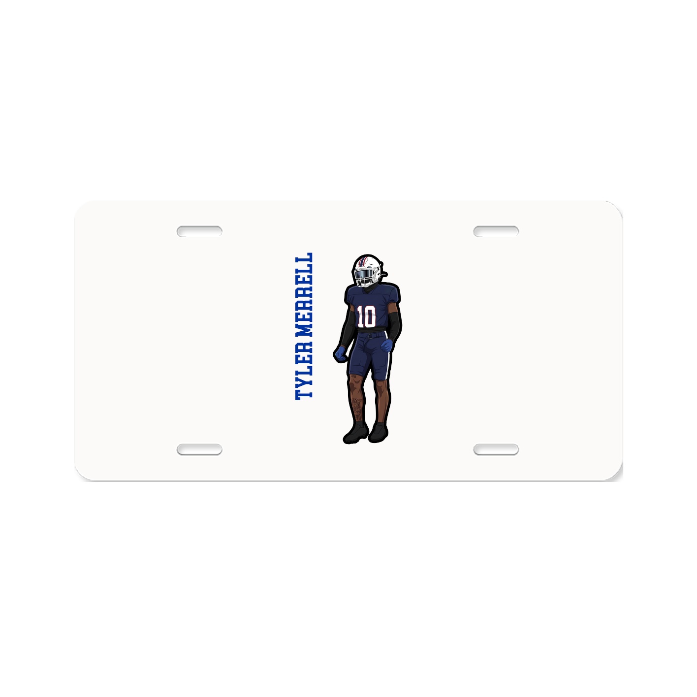 License Plate — Name Vertical in Classic