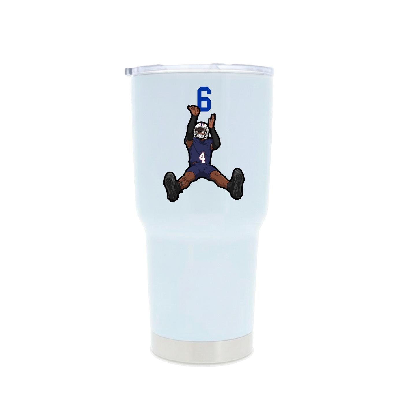 30oz Stainless Steel Tumbler — Number Top in White