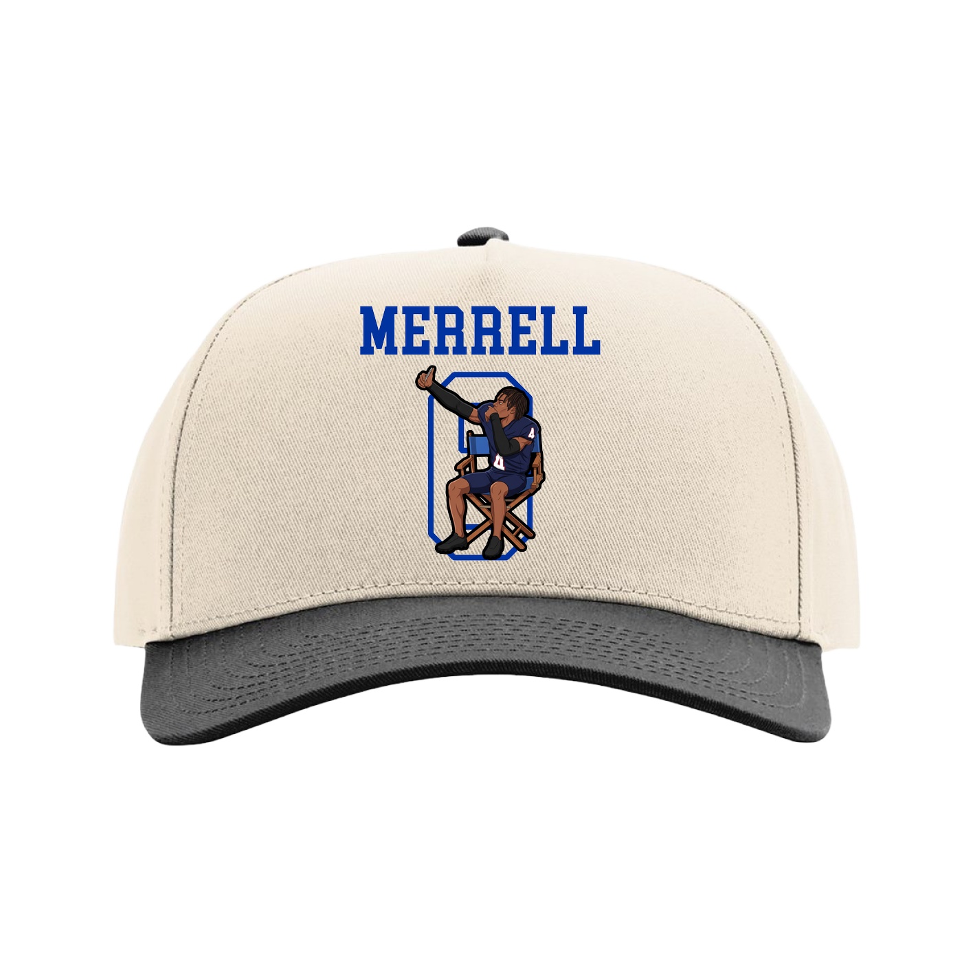 Full Fabric Five-Panel Champ Cap — Shirsey in Cream/Black