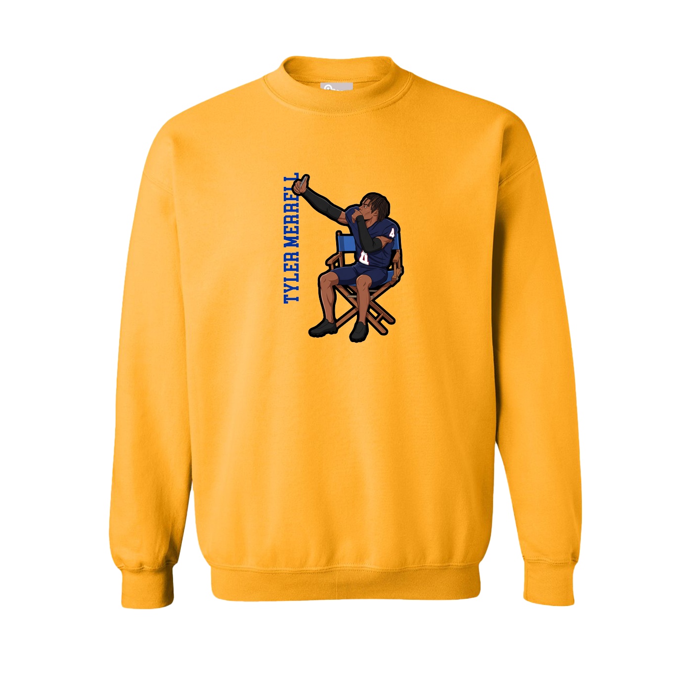 Fleece Crew — Name Vertical in Gold