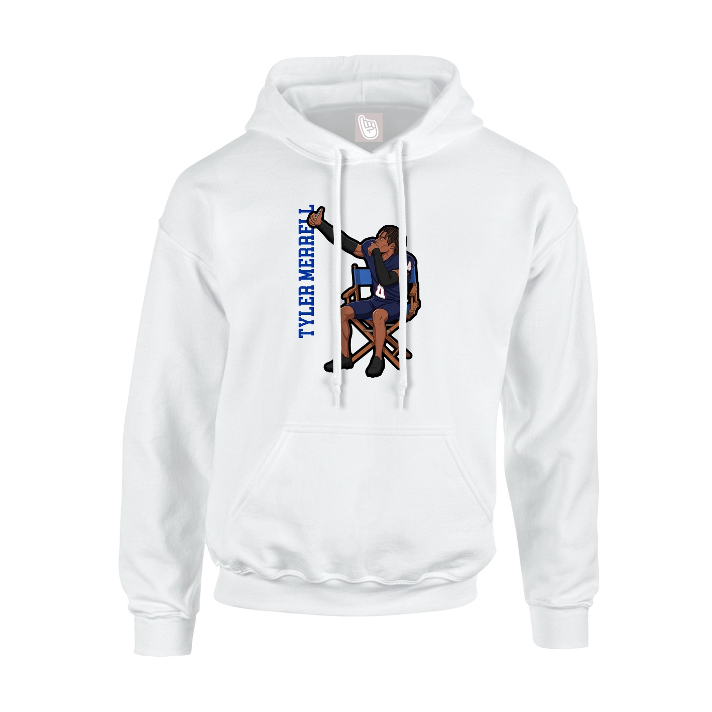 Youth Hoodie — Name Vertical in White