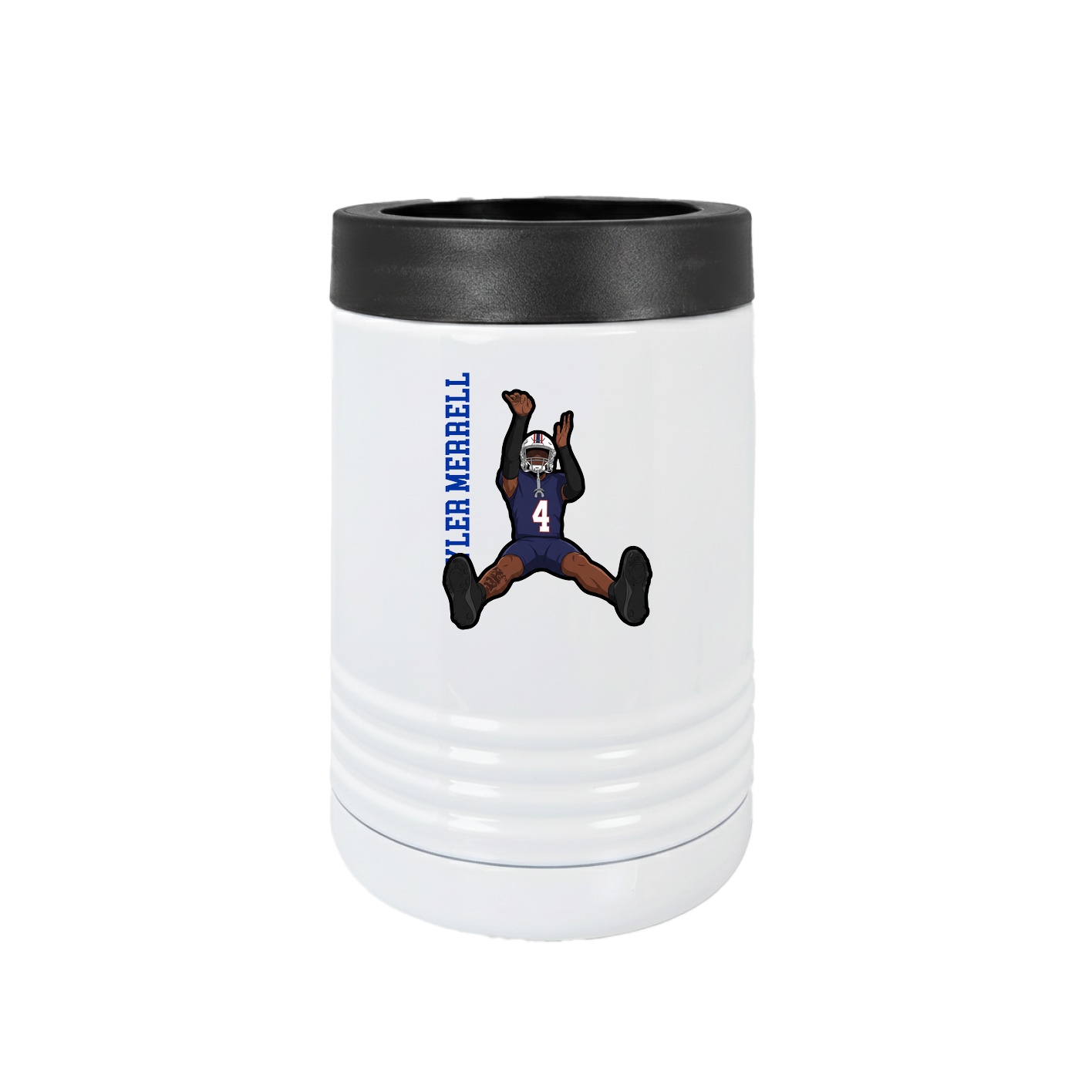 Beverage Holder — Name Vertical in White