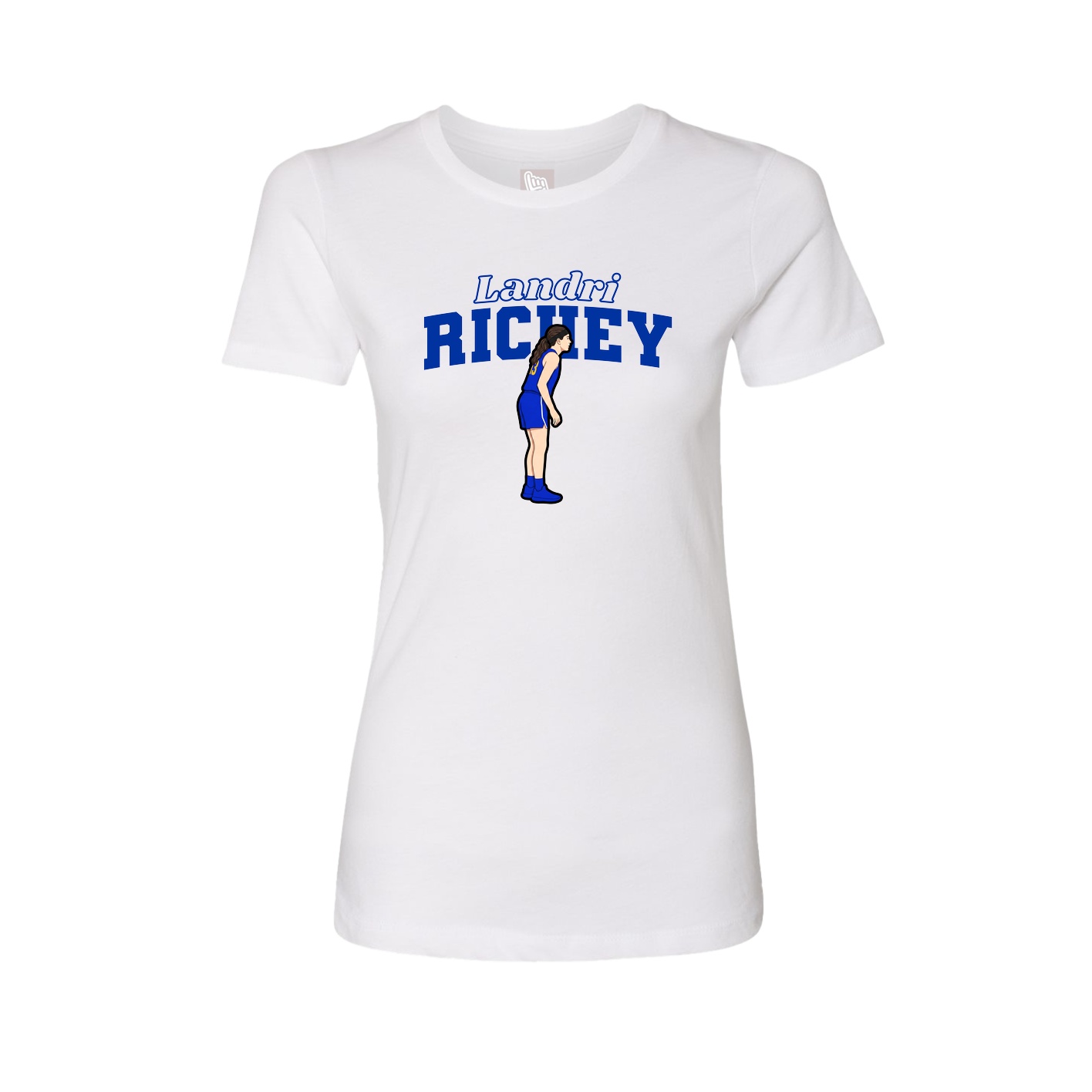 Fitted Women's Tee — Name Arch in White