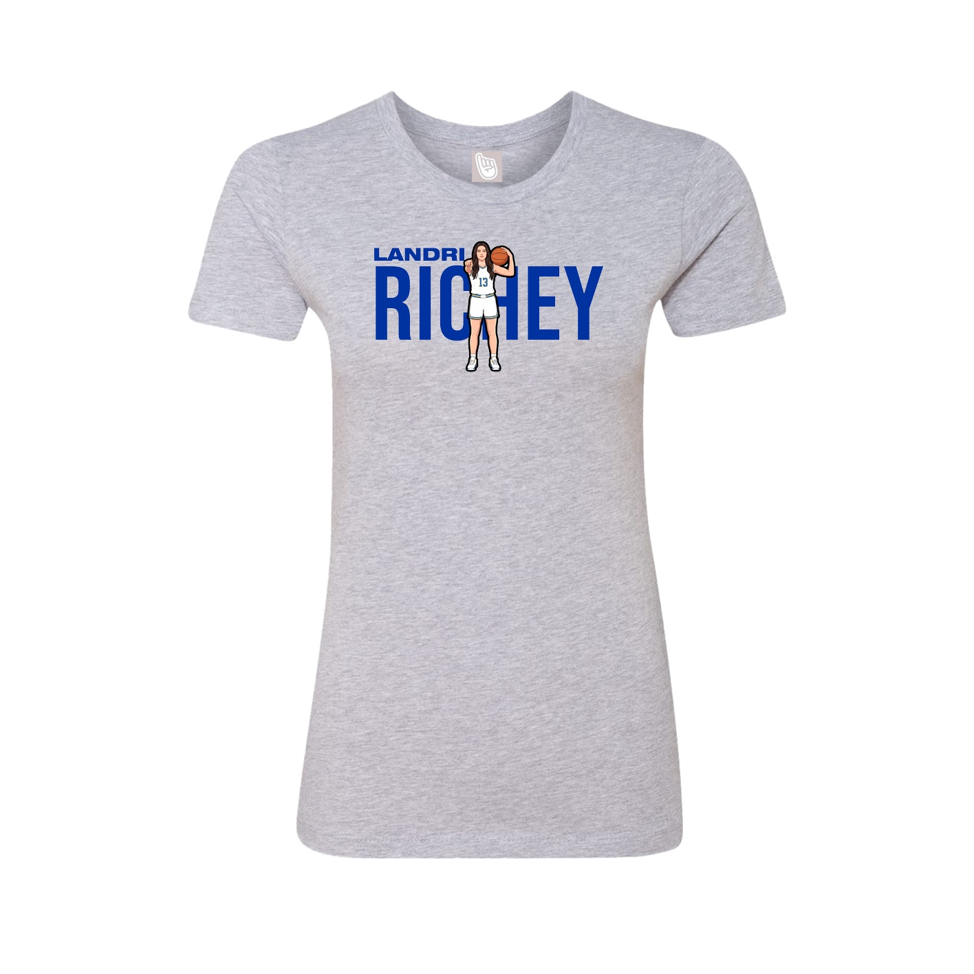 Fitted Women's Tee — Player Name in Grey