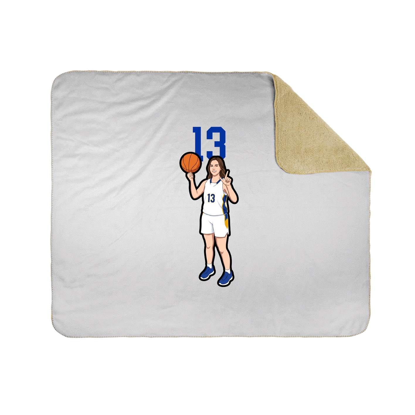 Throw Blanket — Number Top in White