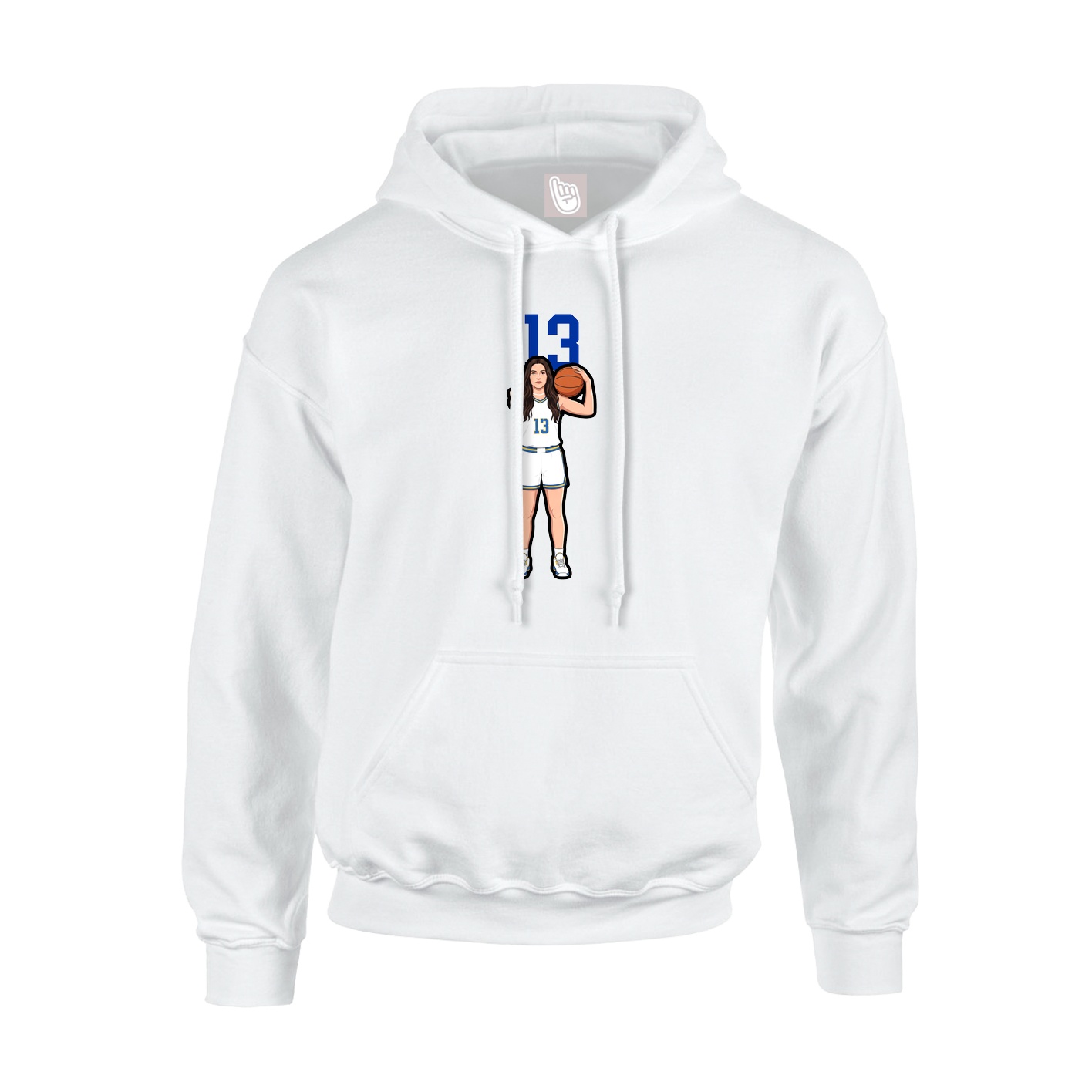 Hoodie — Number Top in White