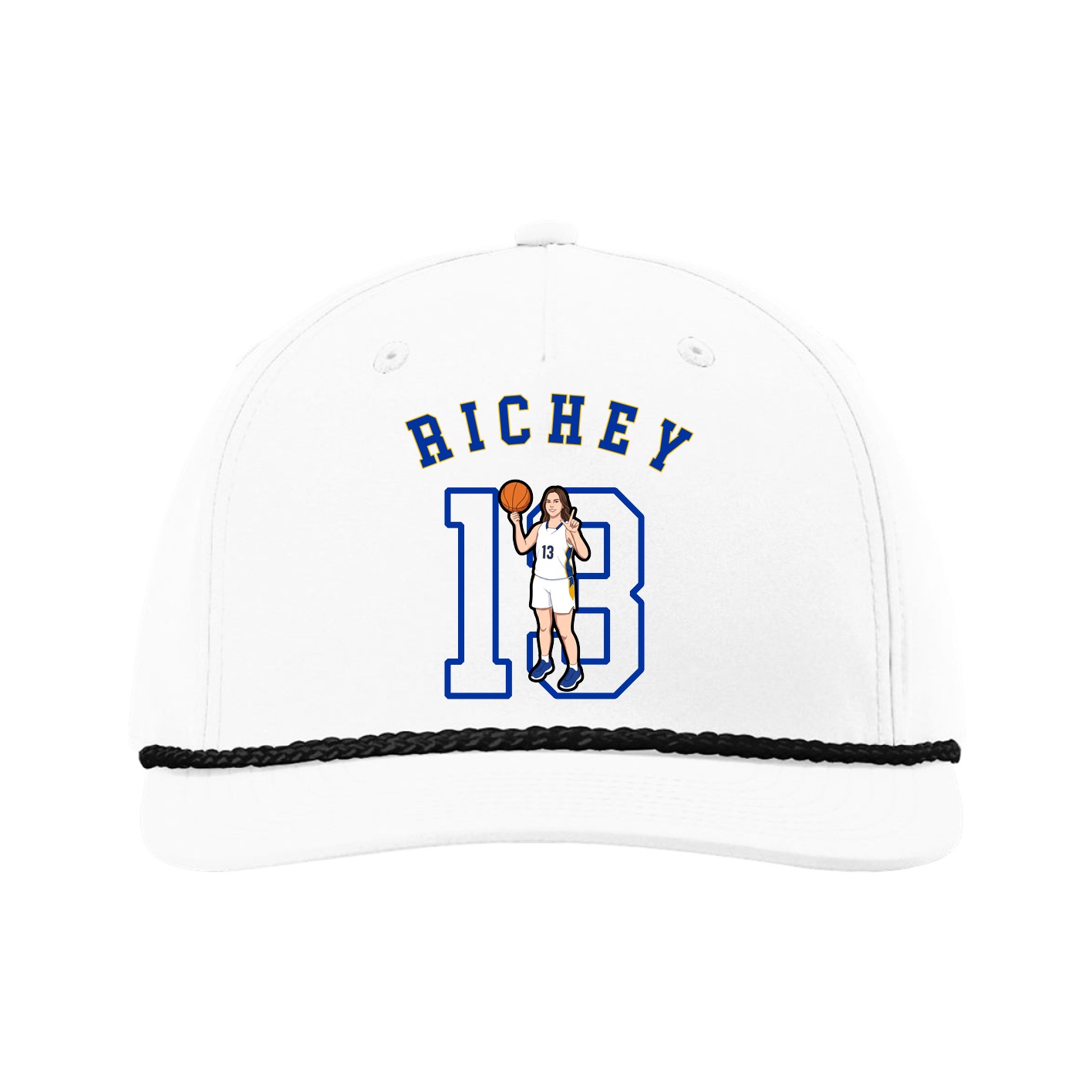 Five-Panel Classic Rope Cap — Shirsey Arch in White