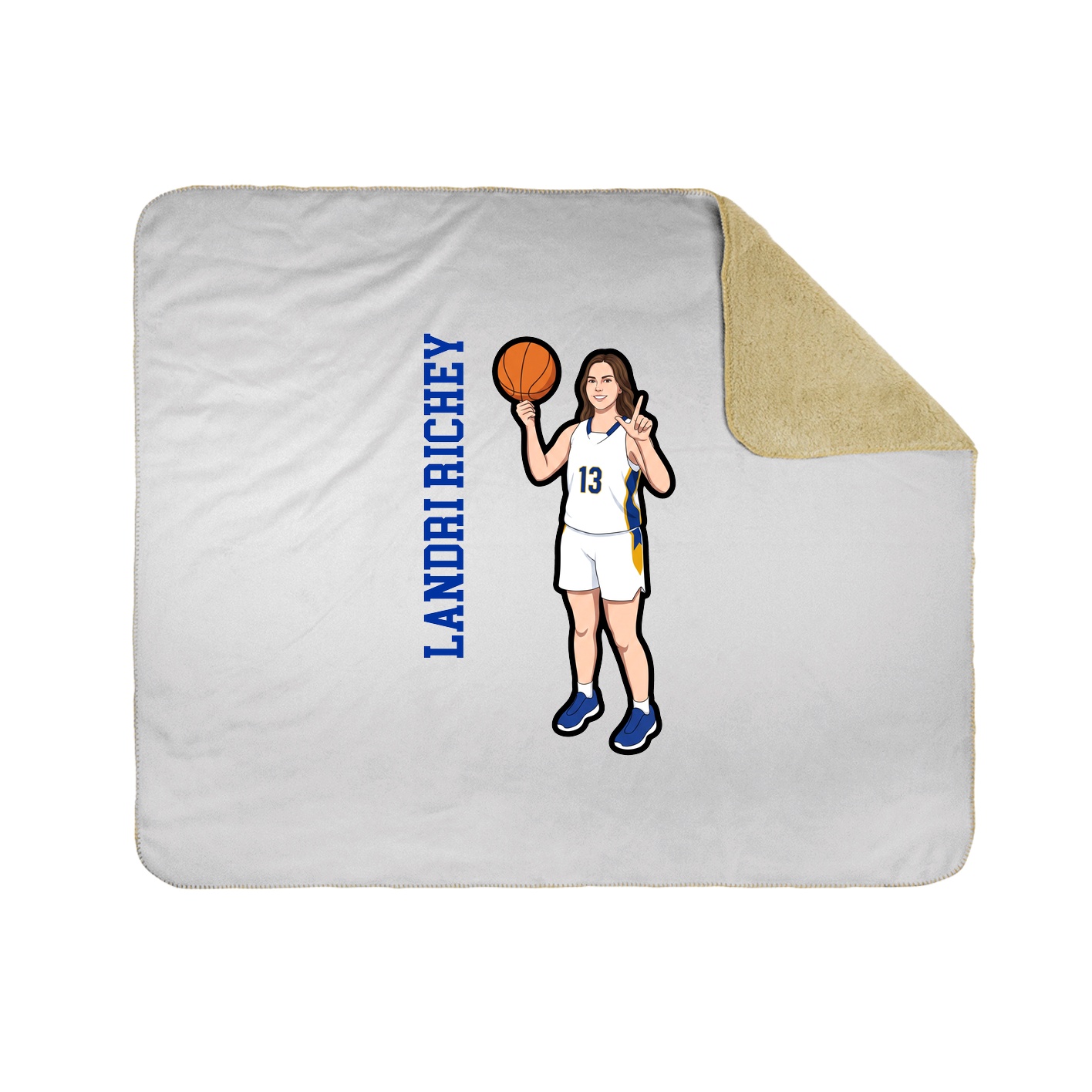 Throw Blanket — Name Vertical in White