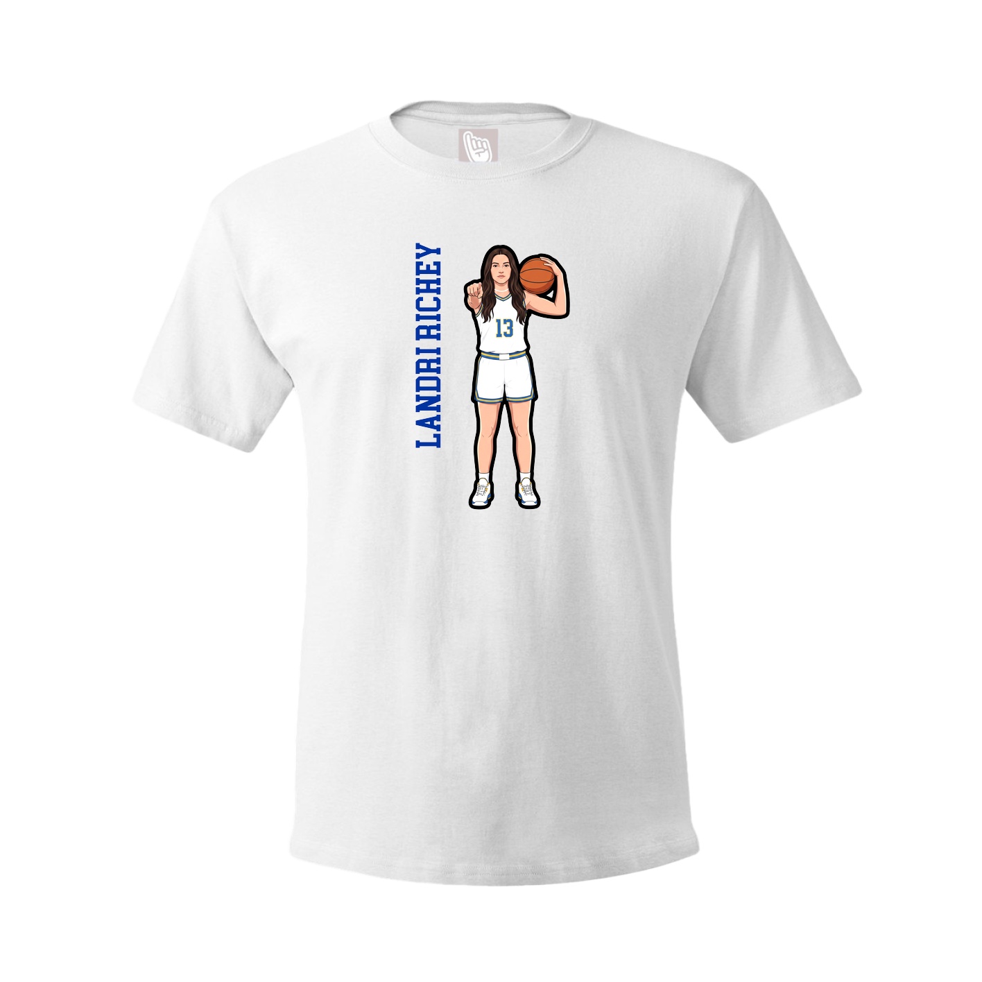 Youth Tee — Name Vertical in White