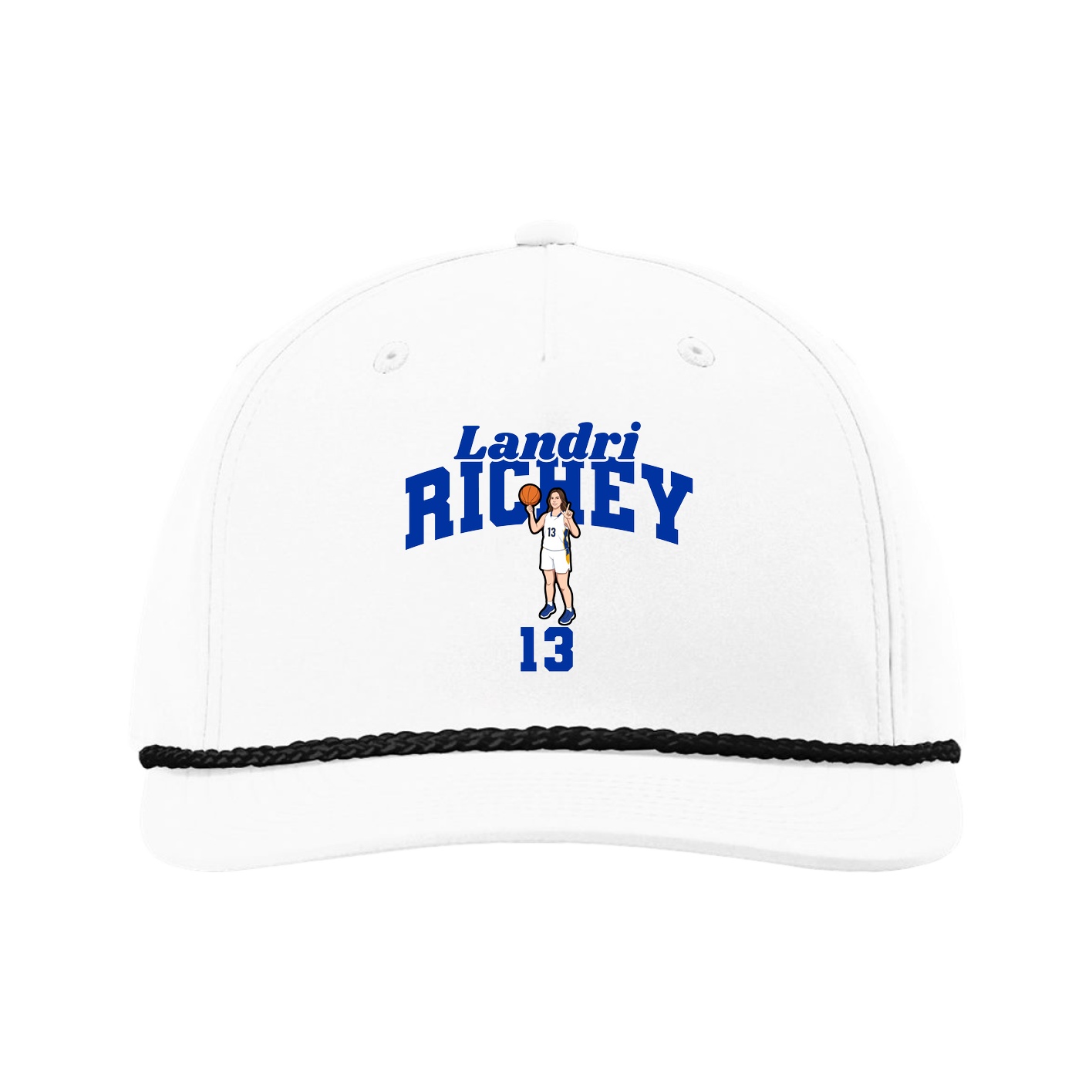 Five-Panel Classic Rope Cap — Signature Arch in White