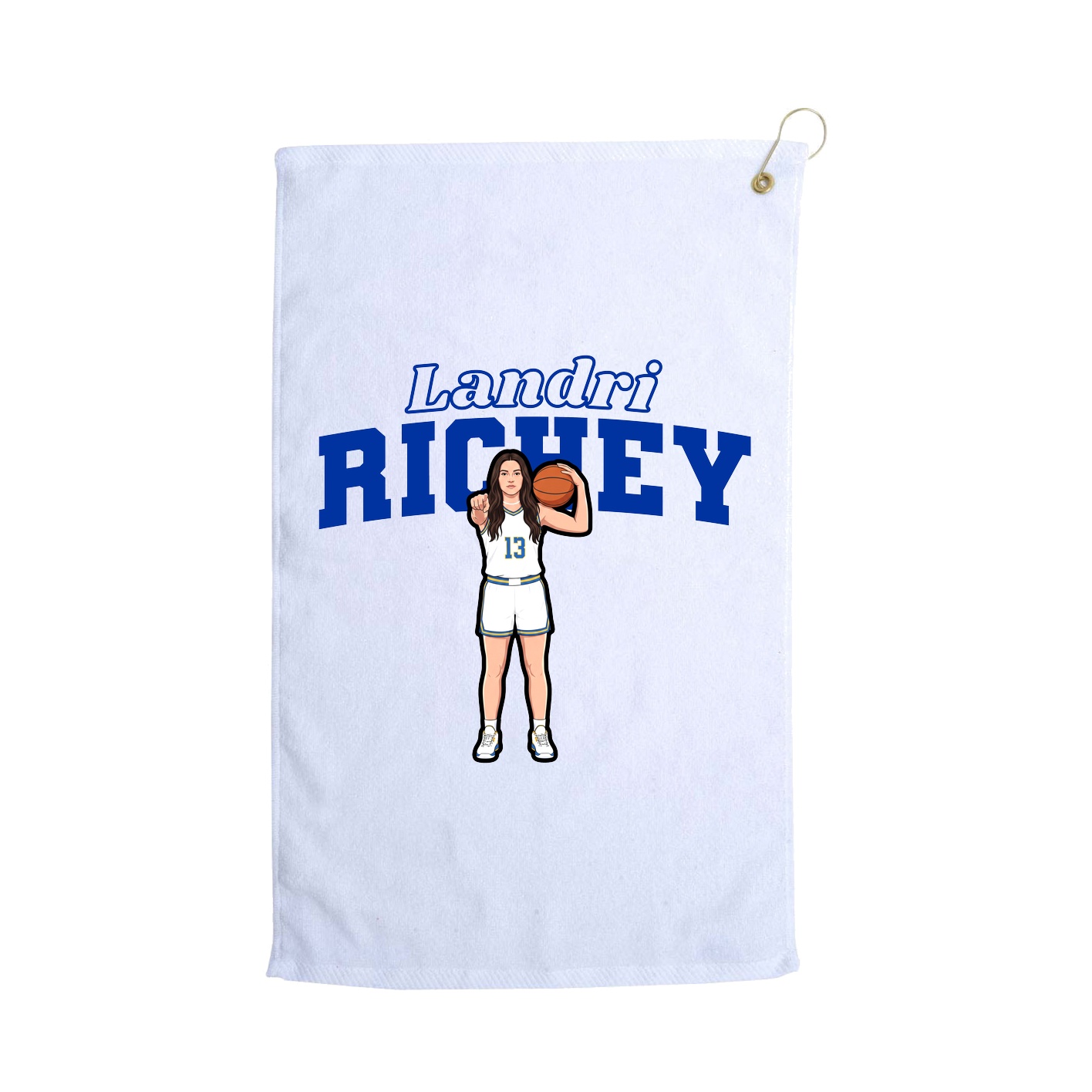 Golf Towel — Name Arch in White