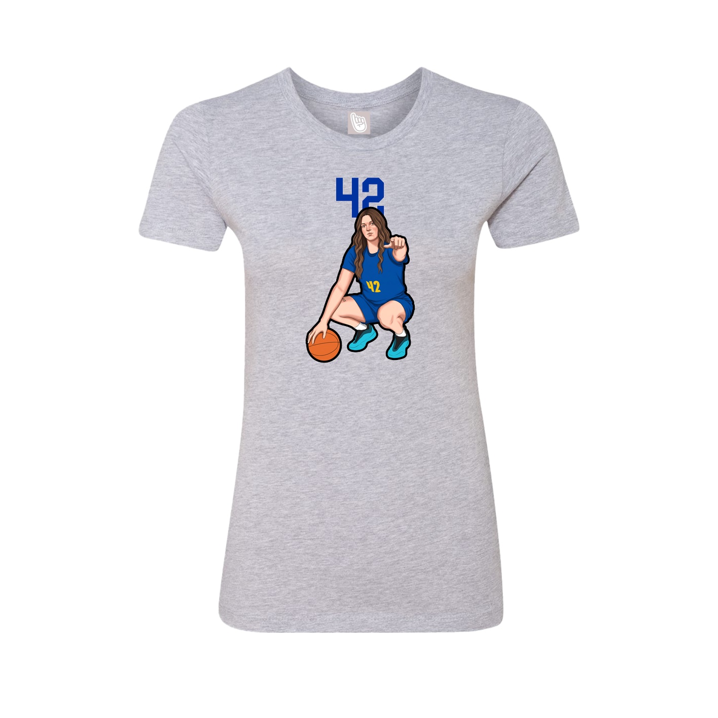 Fitted Women's Tee — Number Top in Grey