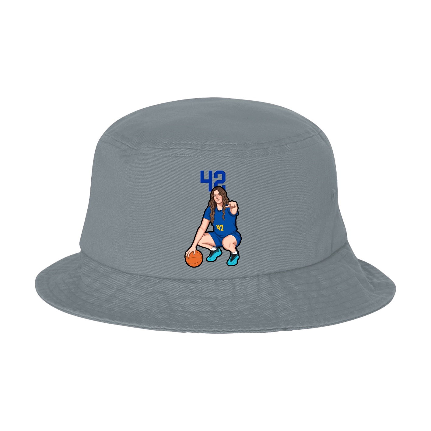 Bucket Cap — Number Top in Grey