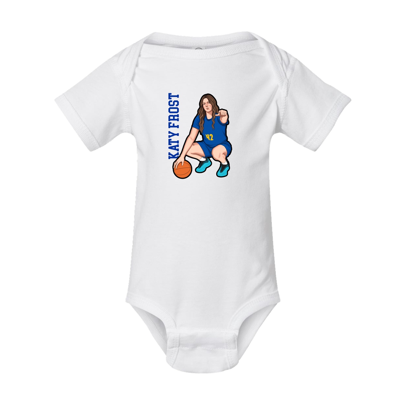 Baby Onesie — Name Vertical in White