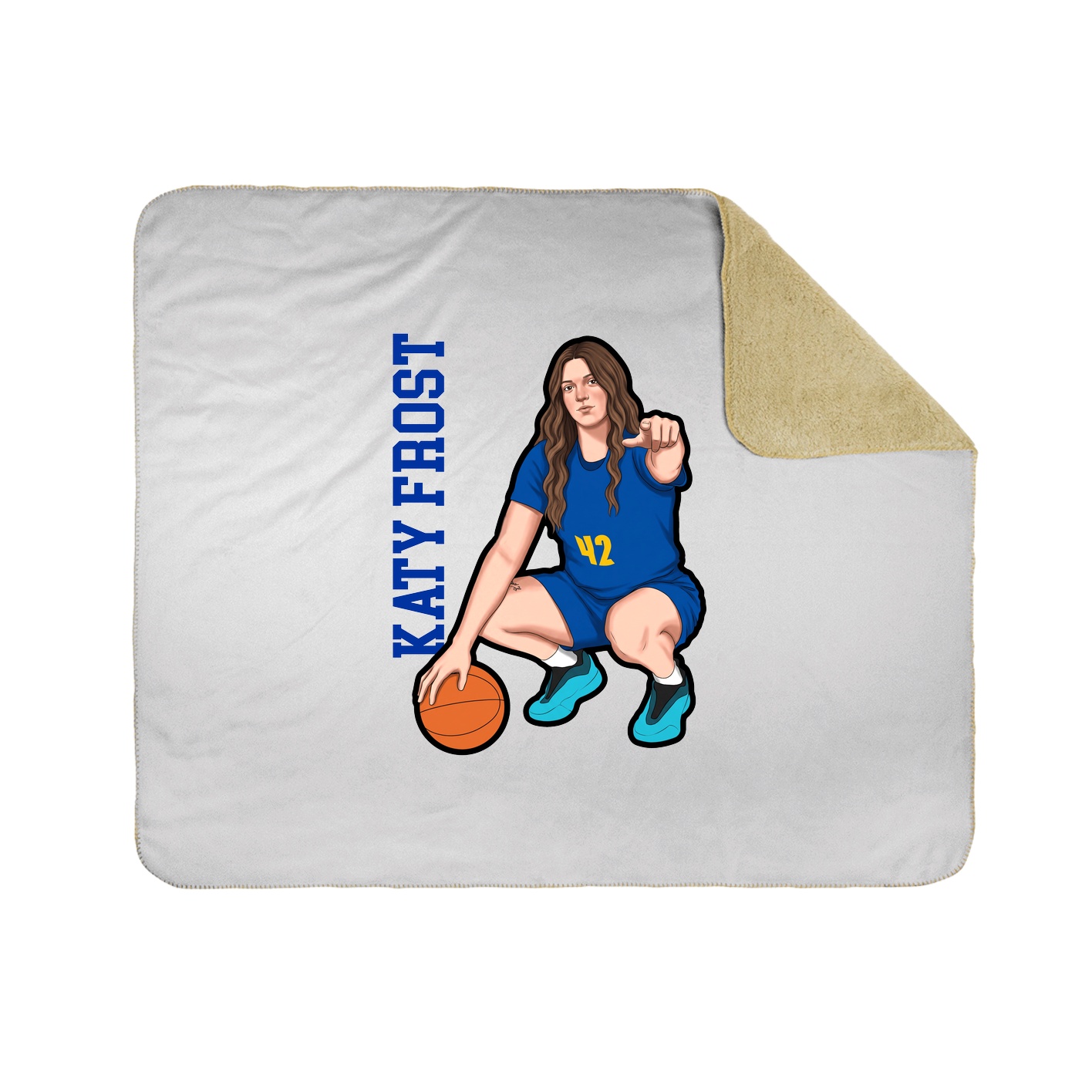Throw Blanket — Name Vertical in White