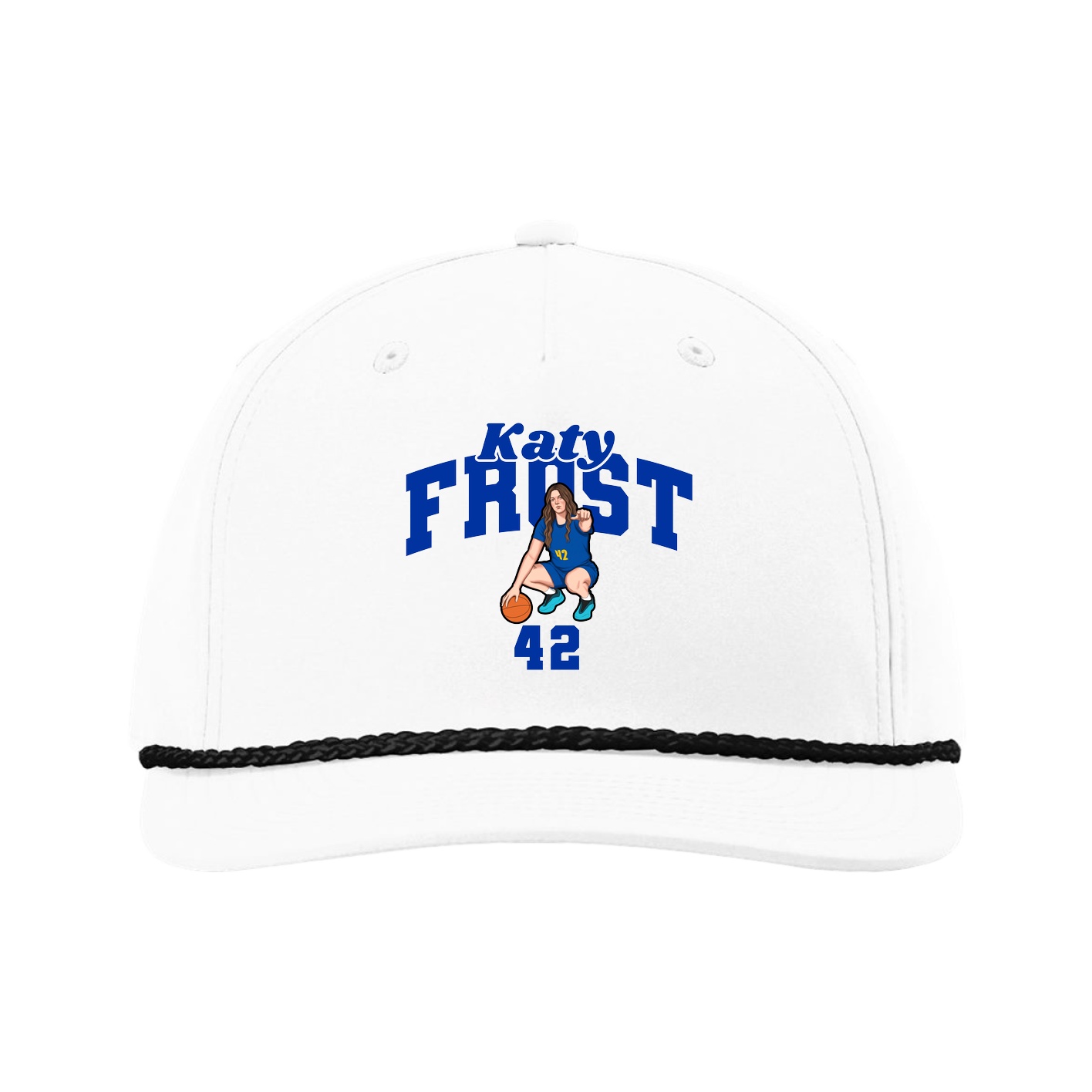 Five-Panel Classic Rope Cap — Signature Arch in White