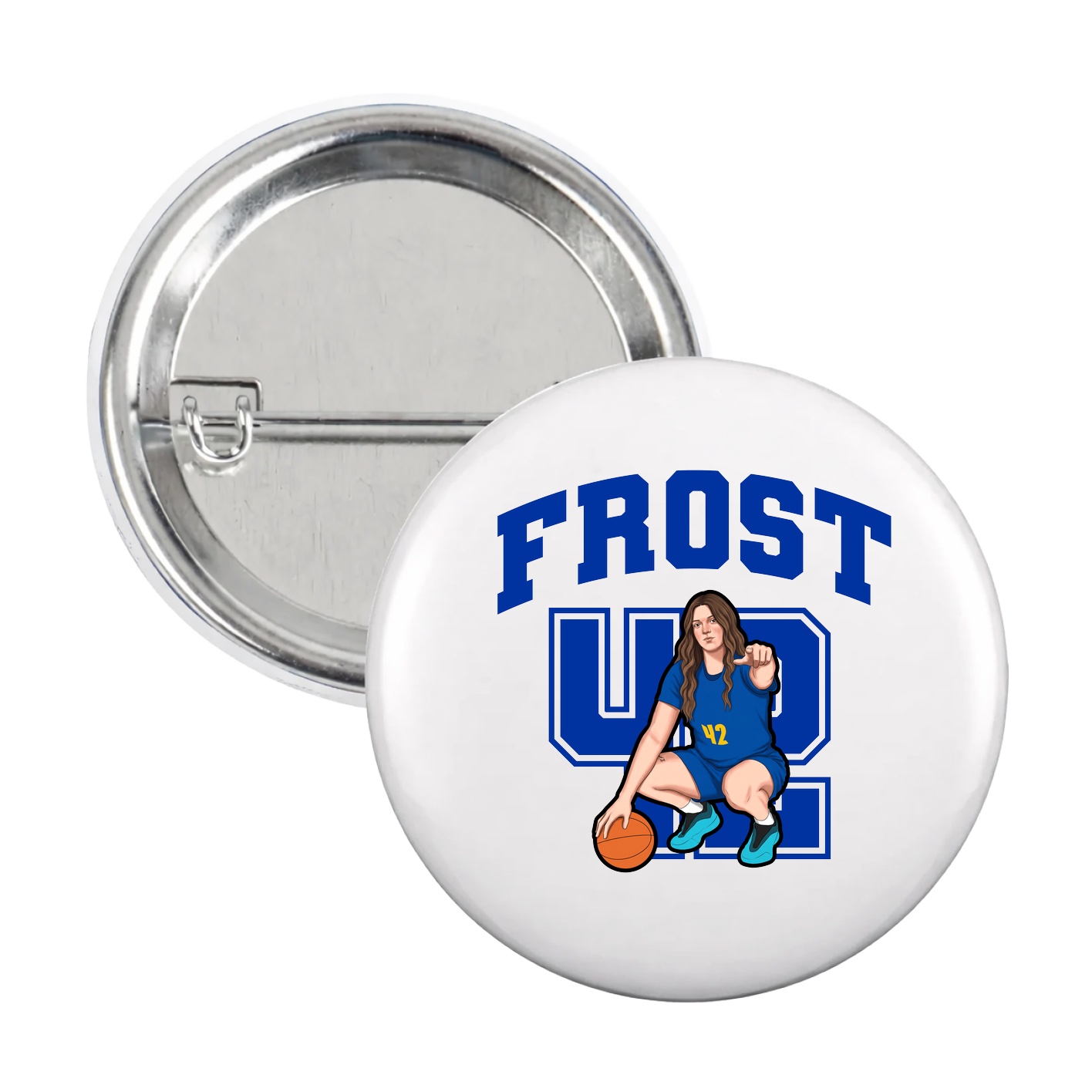 Game Day Button — Number in White