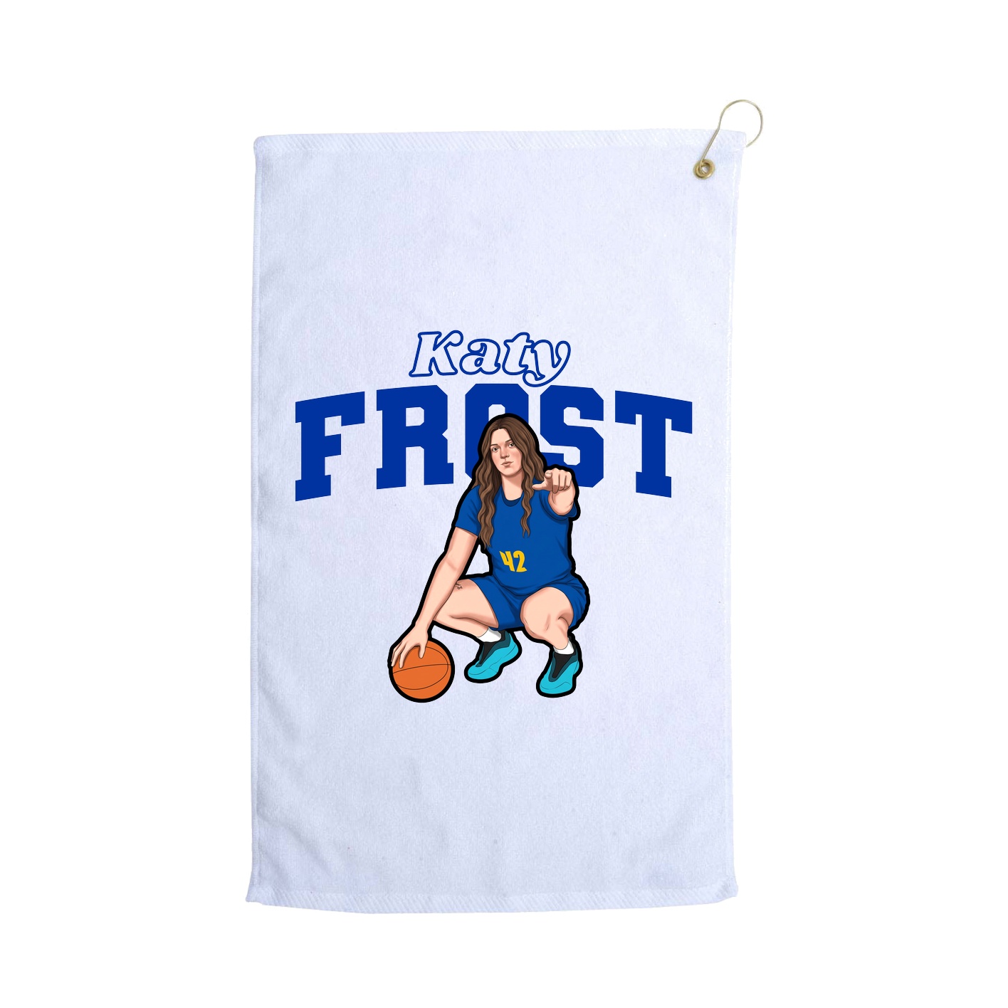 Golf Towel — Name Arch in White