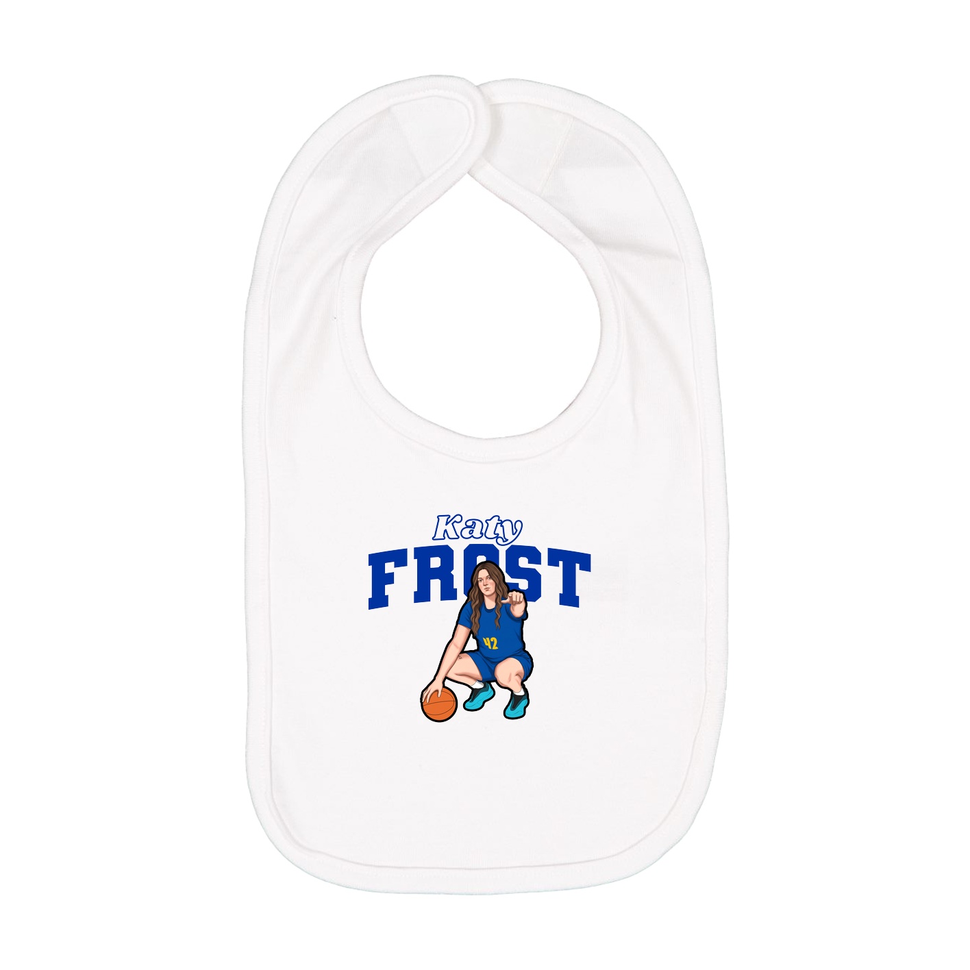 Infant Bib — Name Arch in White