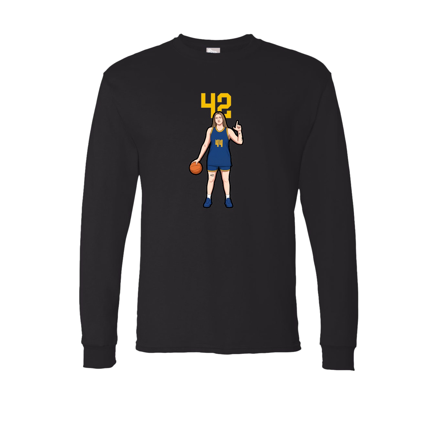 Long Sleeve Tee — Number Top in Black