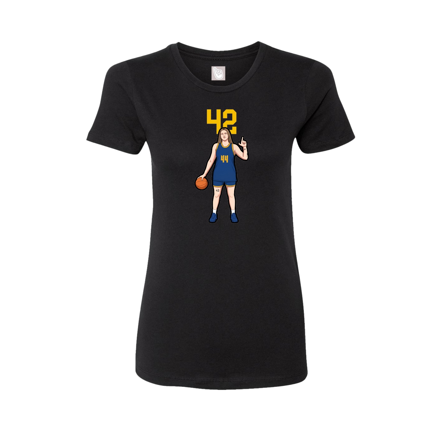 Fitted Women's Tee — Number Top in Black