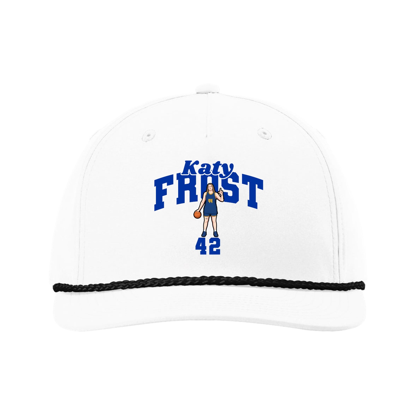 Five-Panel Classic Rope Cap — Signature Arch in White