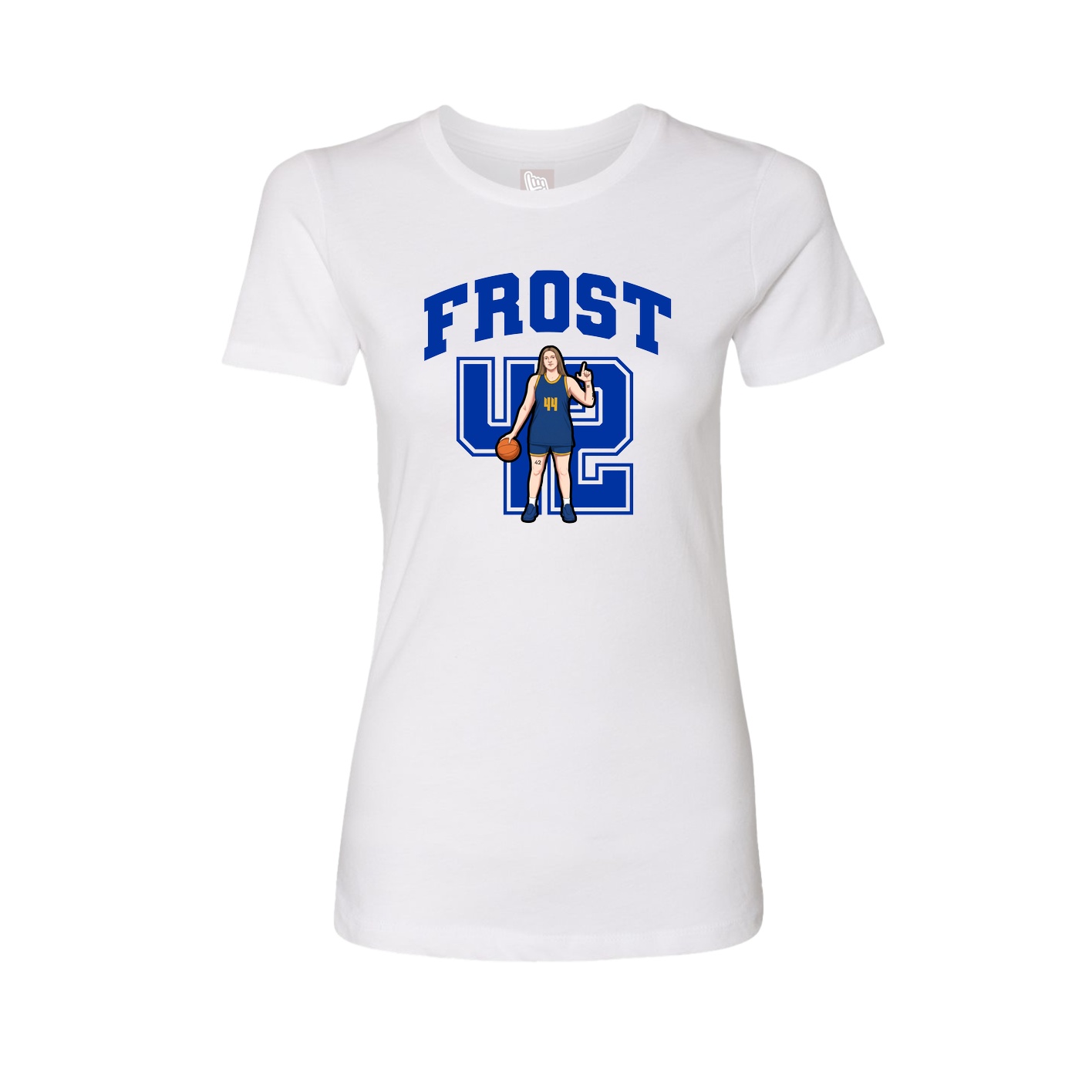 Fitted Women's Tee — Number in White