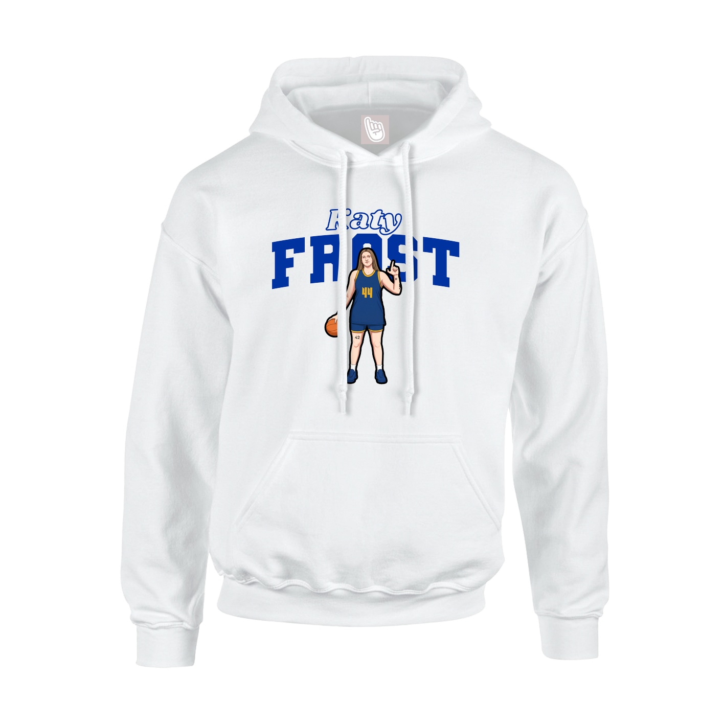 Youth Hoodie — Name Arch in White