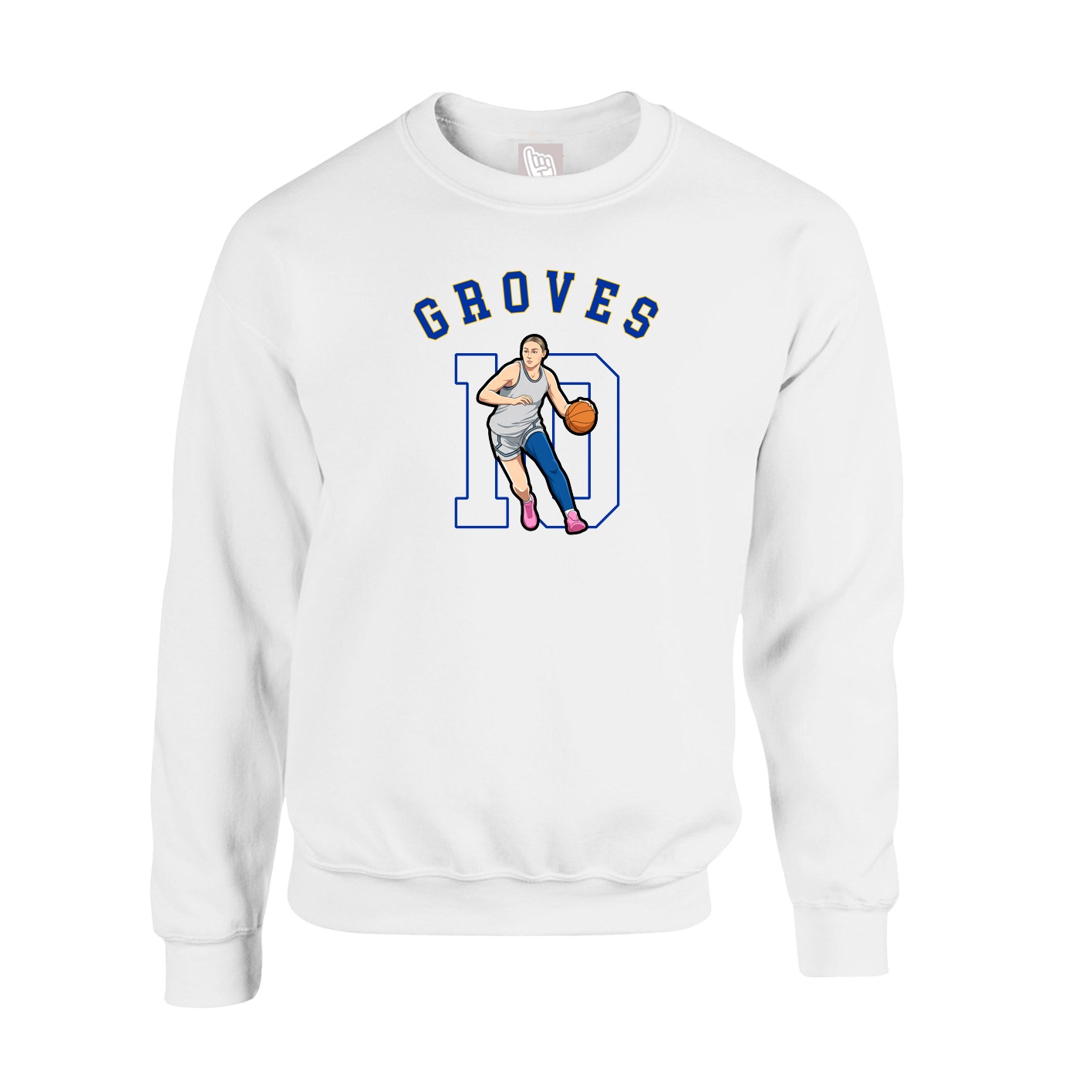 Fleece Crew — Shirsey Arch in White