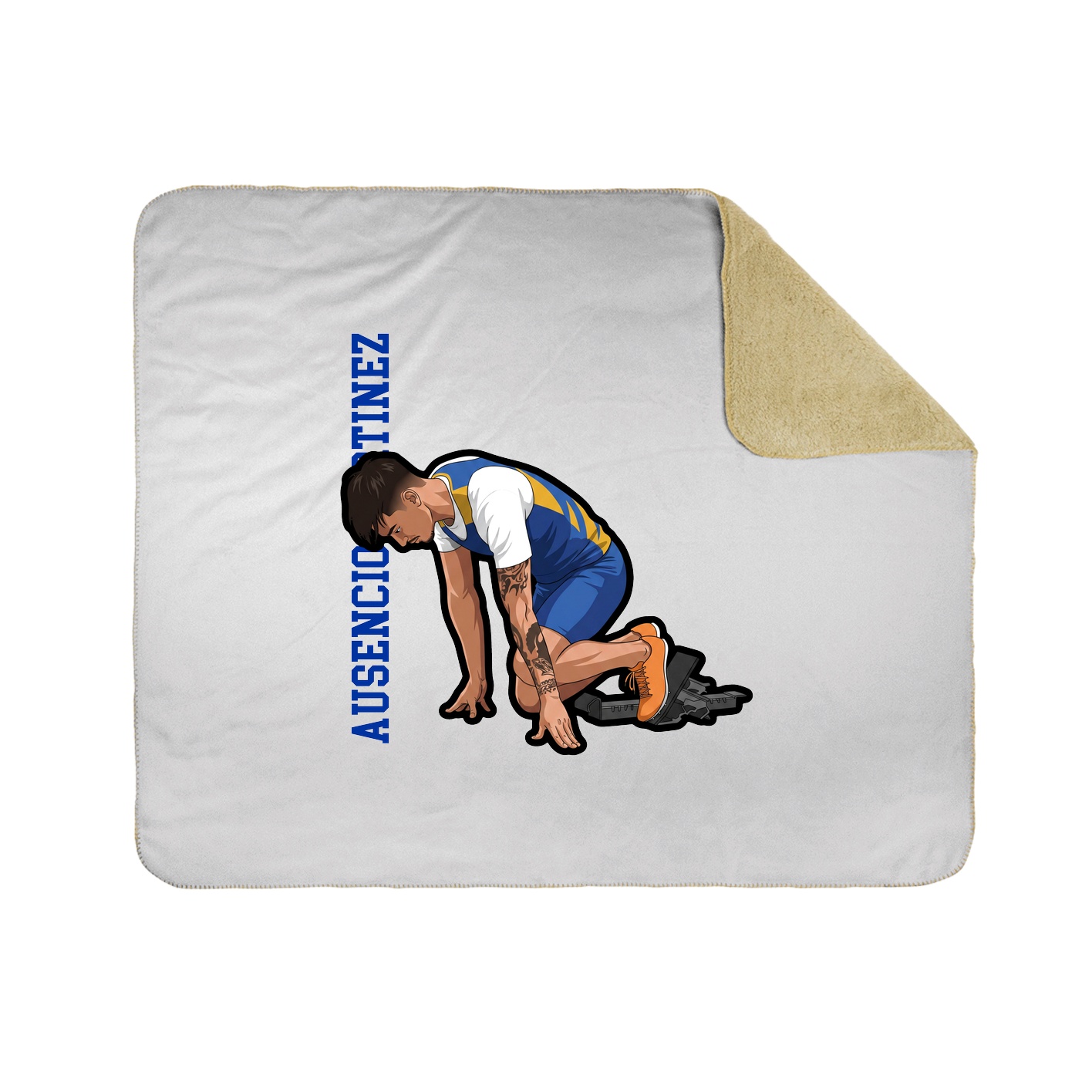 Throw Blanket — Name Vertical in White