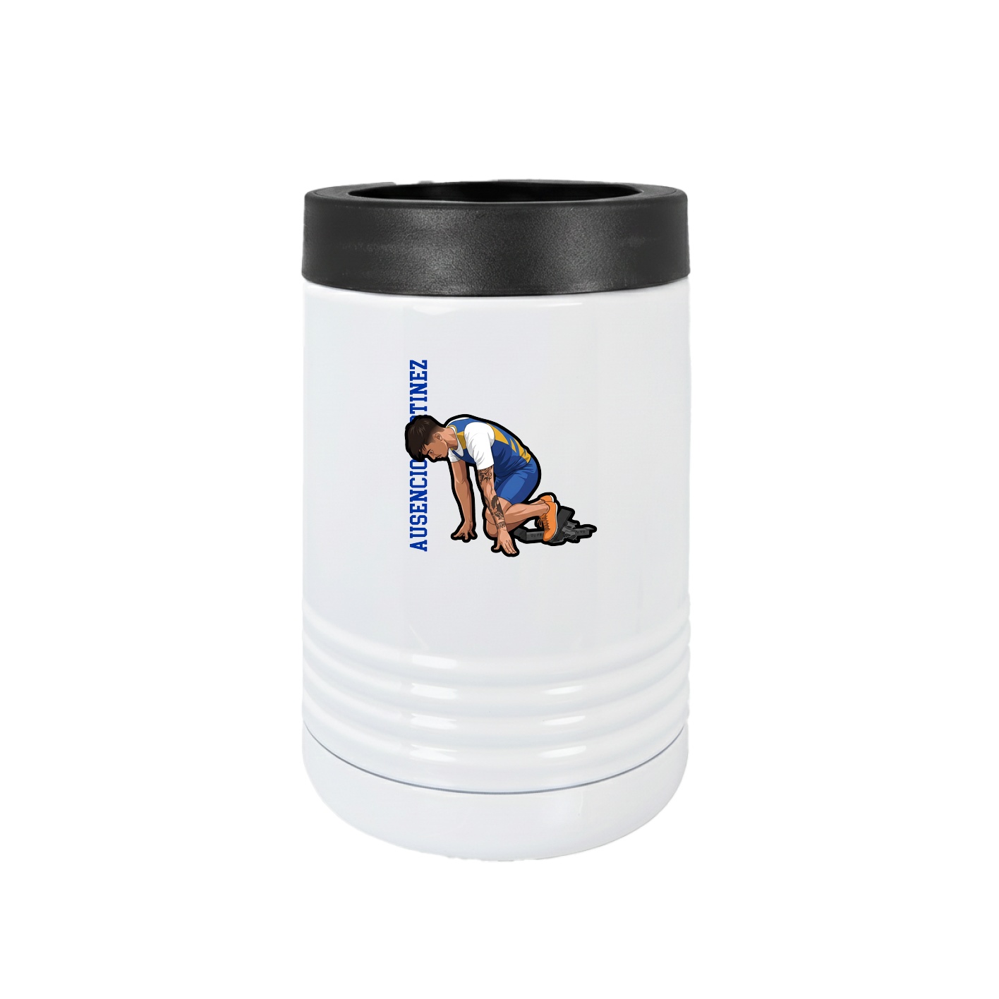 Beverage Holder — Name Vertical in White