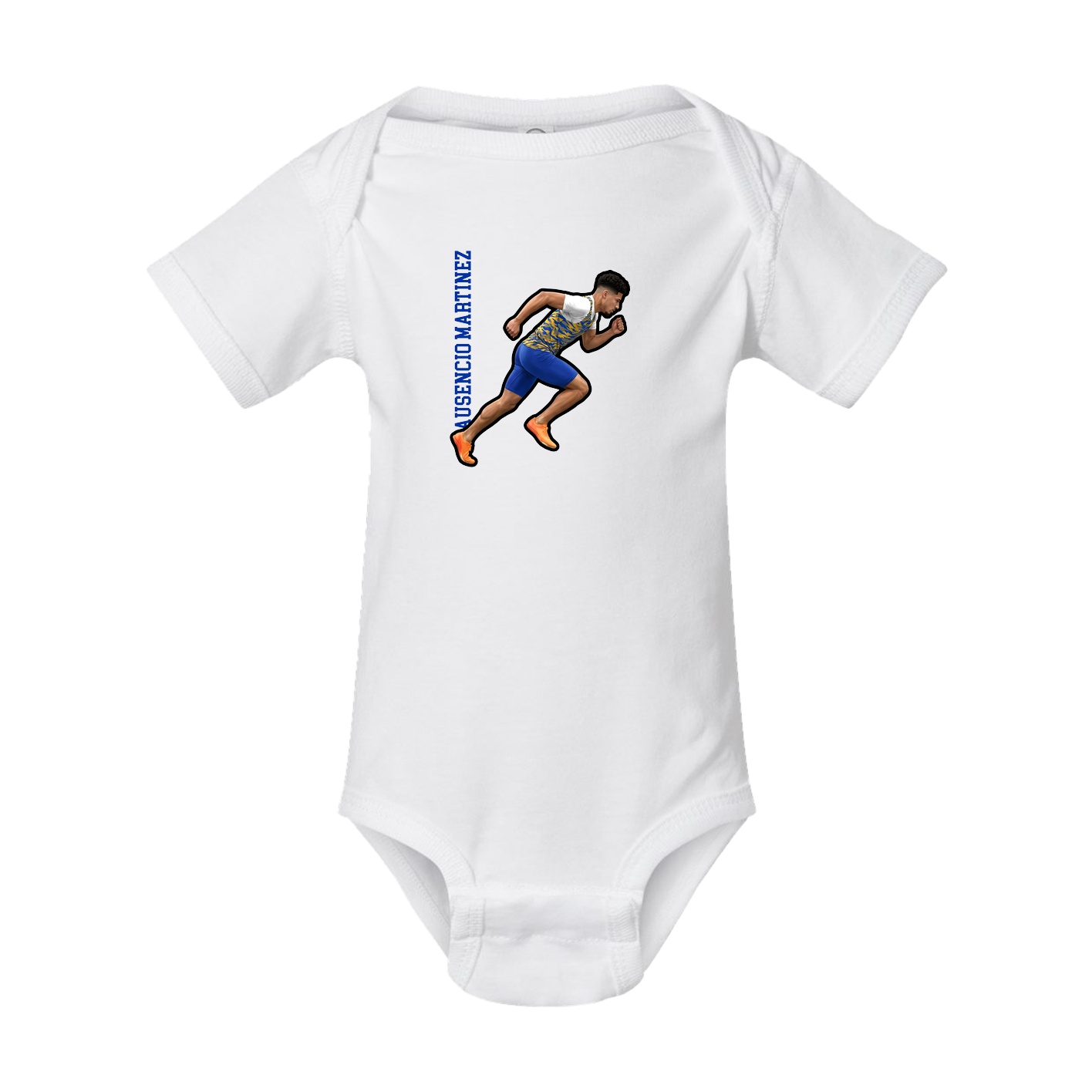 Baby Onesie — Name Vertical in White