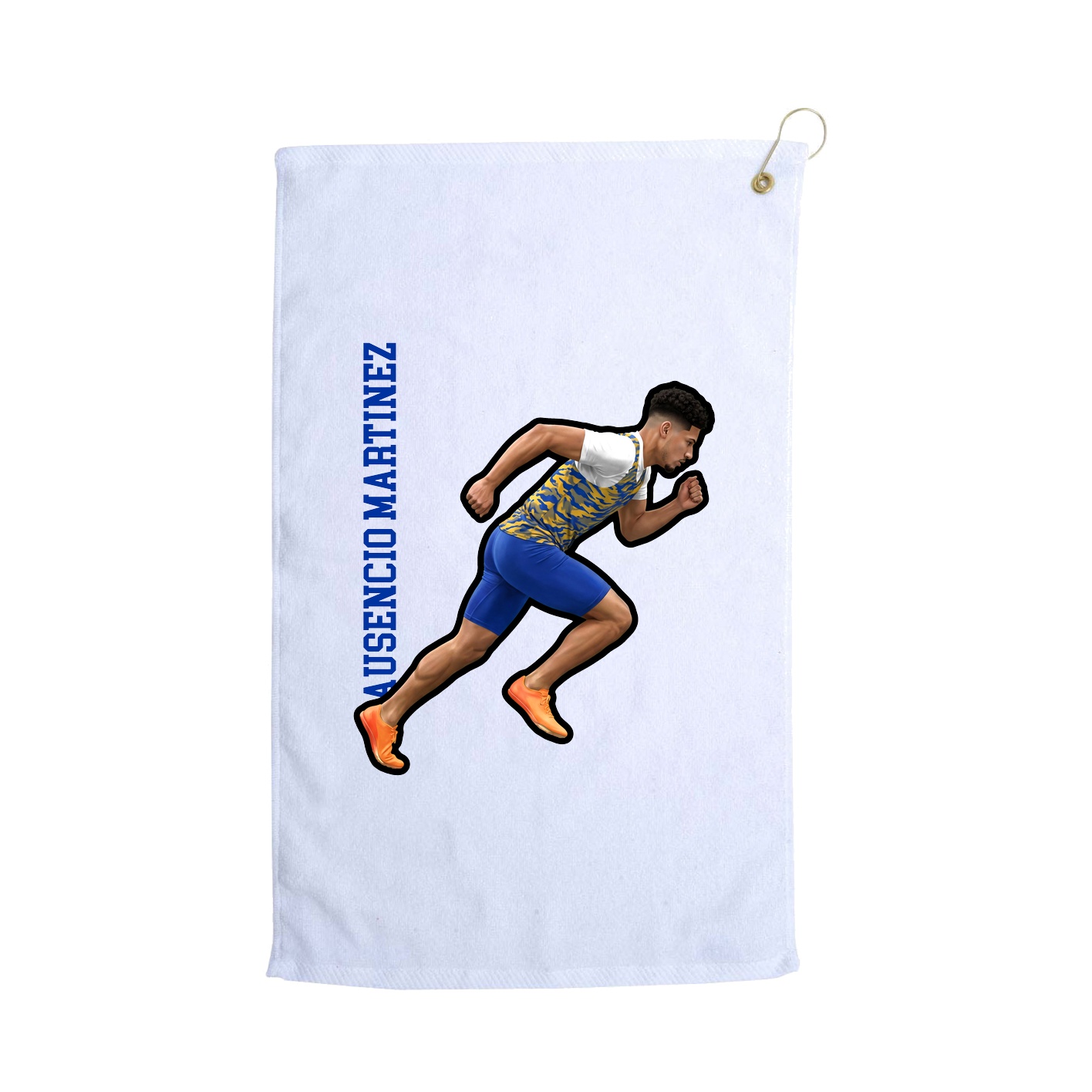Golf Towel — Name Vertical in White