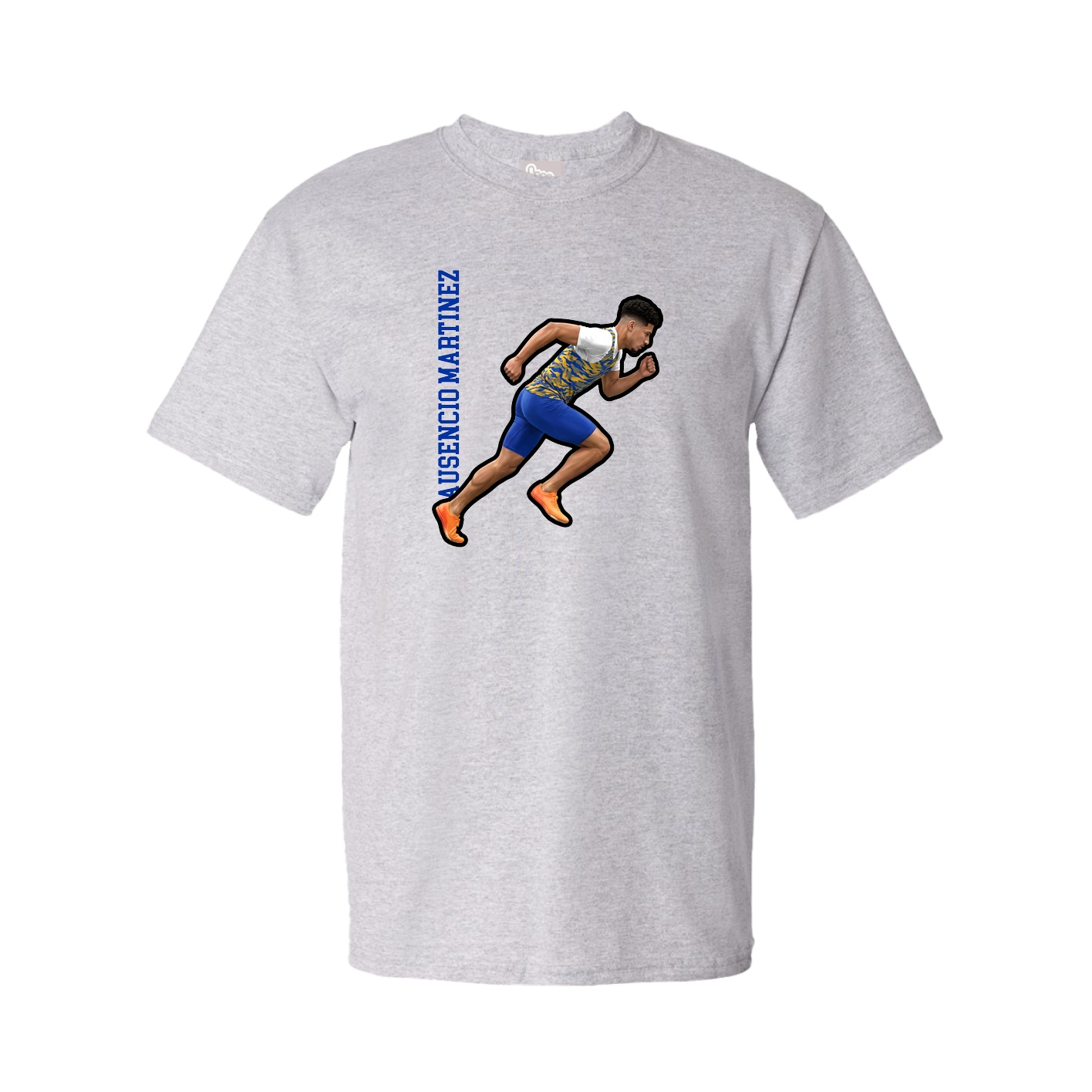 Youth Tee — Name Vertical in Grey