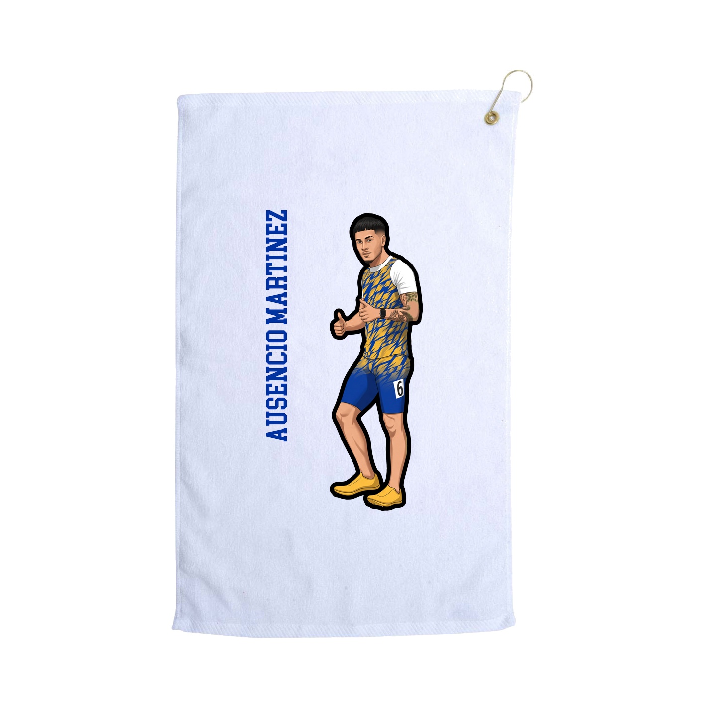Golf Towel — Name Vertical in White