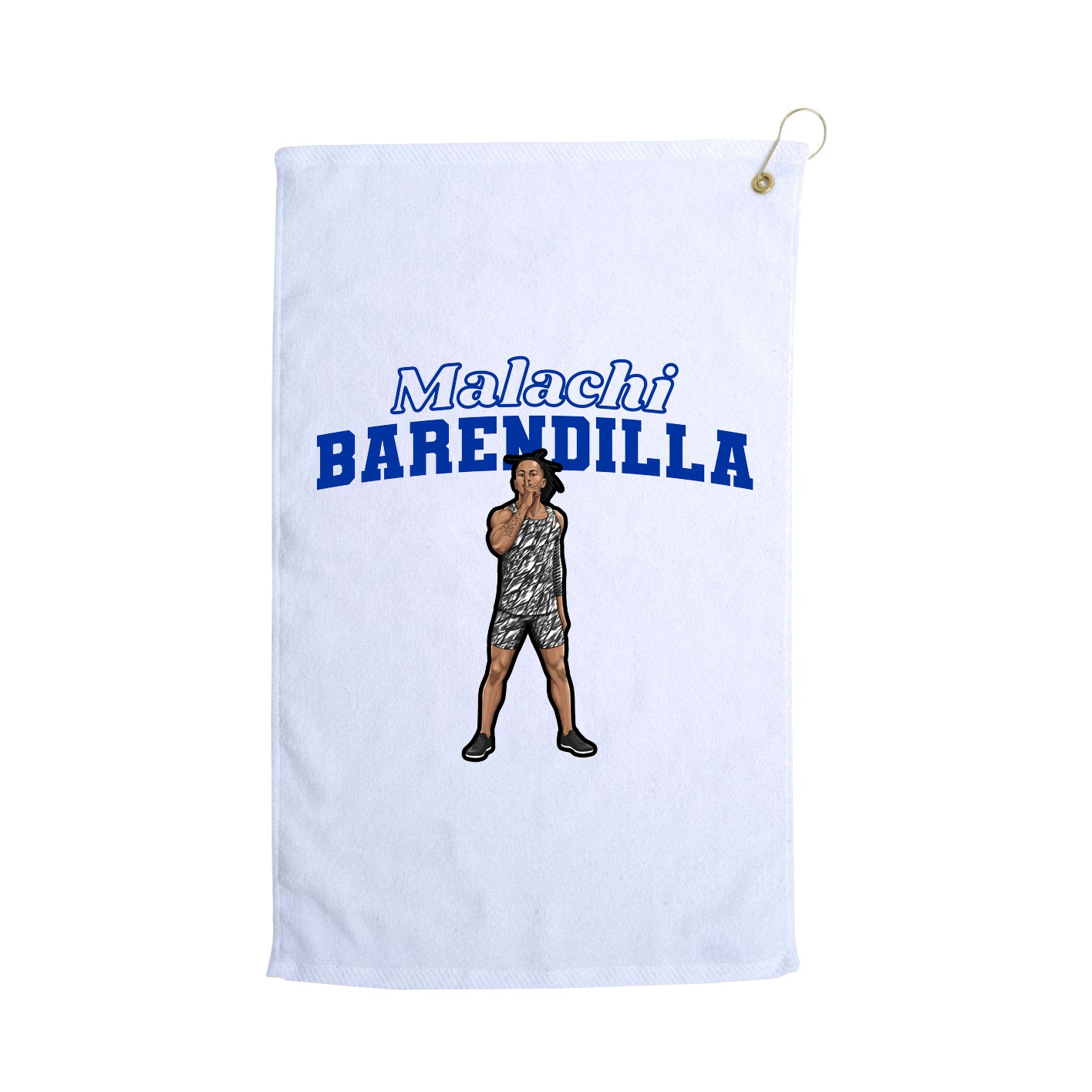 Golf Towel — Name Arch in White