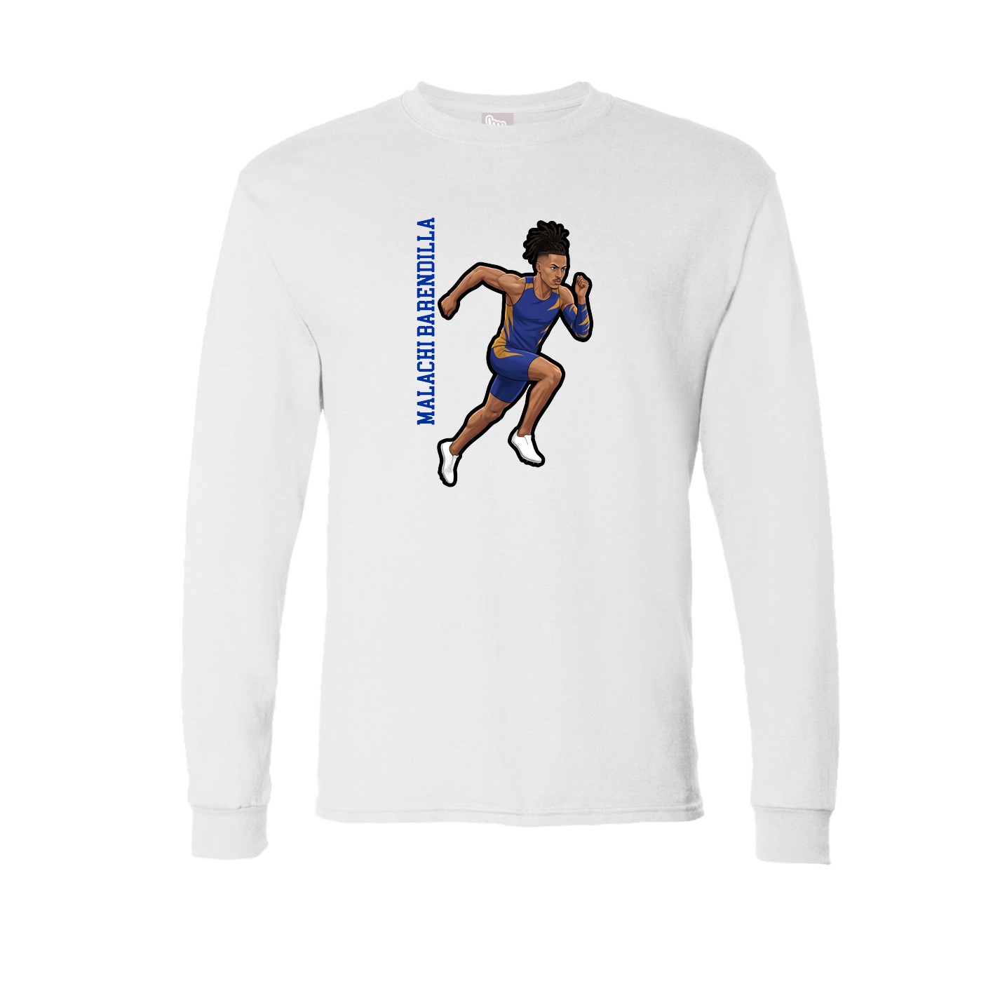 Long Sleeve Tee — Name Vertical in White