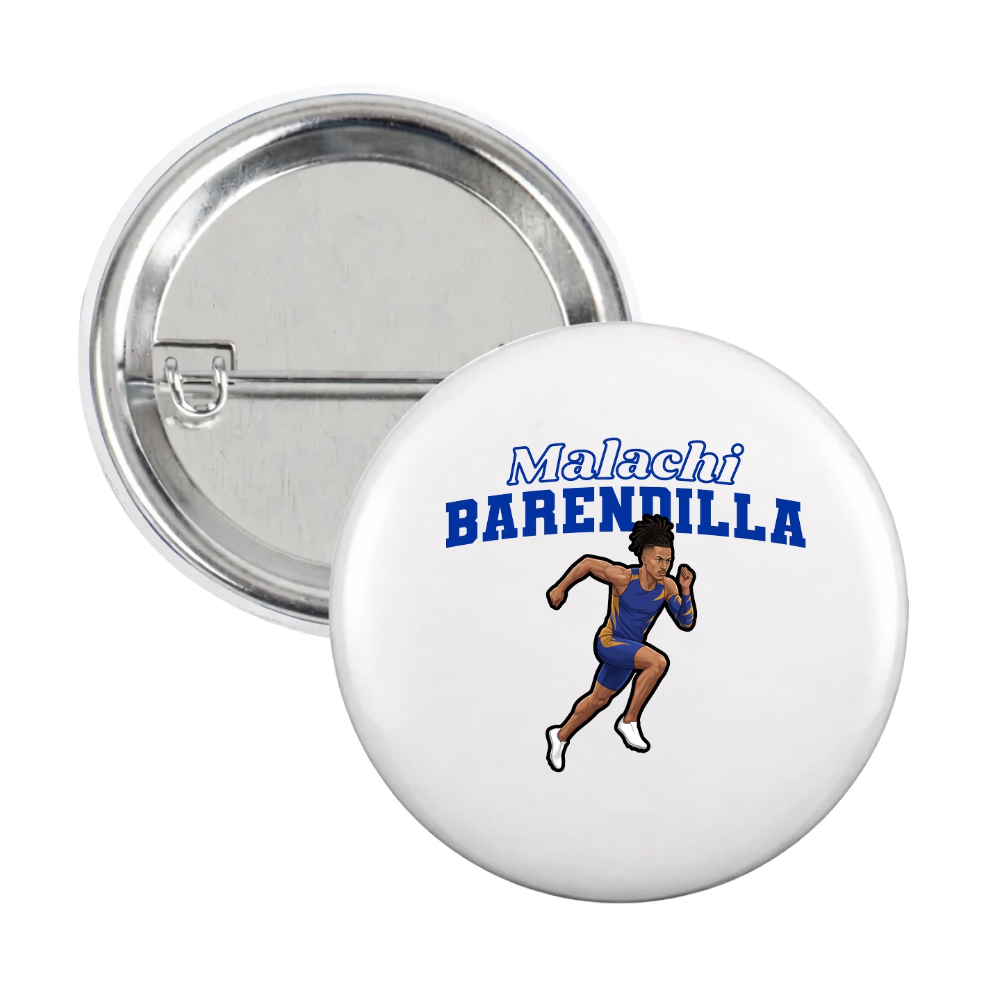 Game Day Button — Name Arch in White