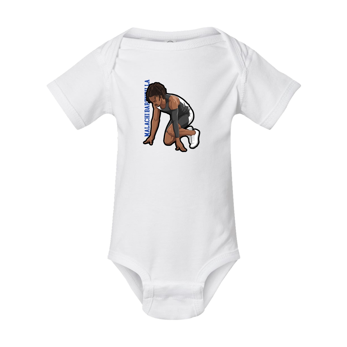 Baby Onesie — Name Vertical in White
