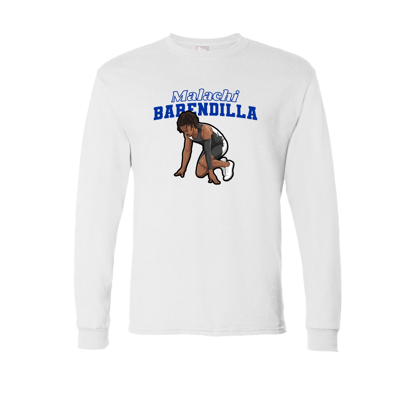 Long Sleeve Tee — Name Arch in White