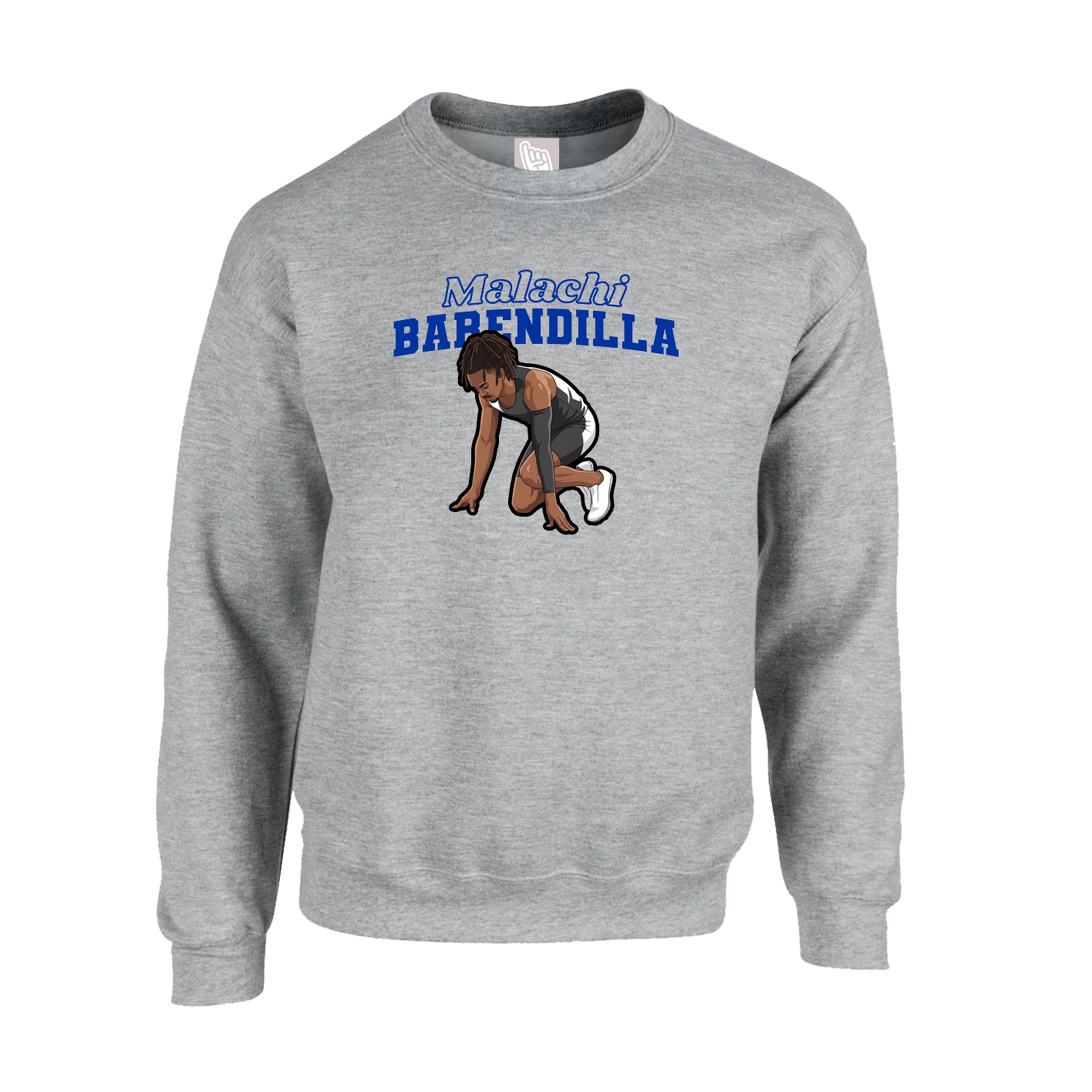 Fleece Crew — Name Arch in Grey