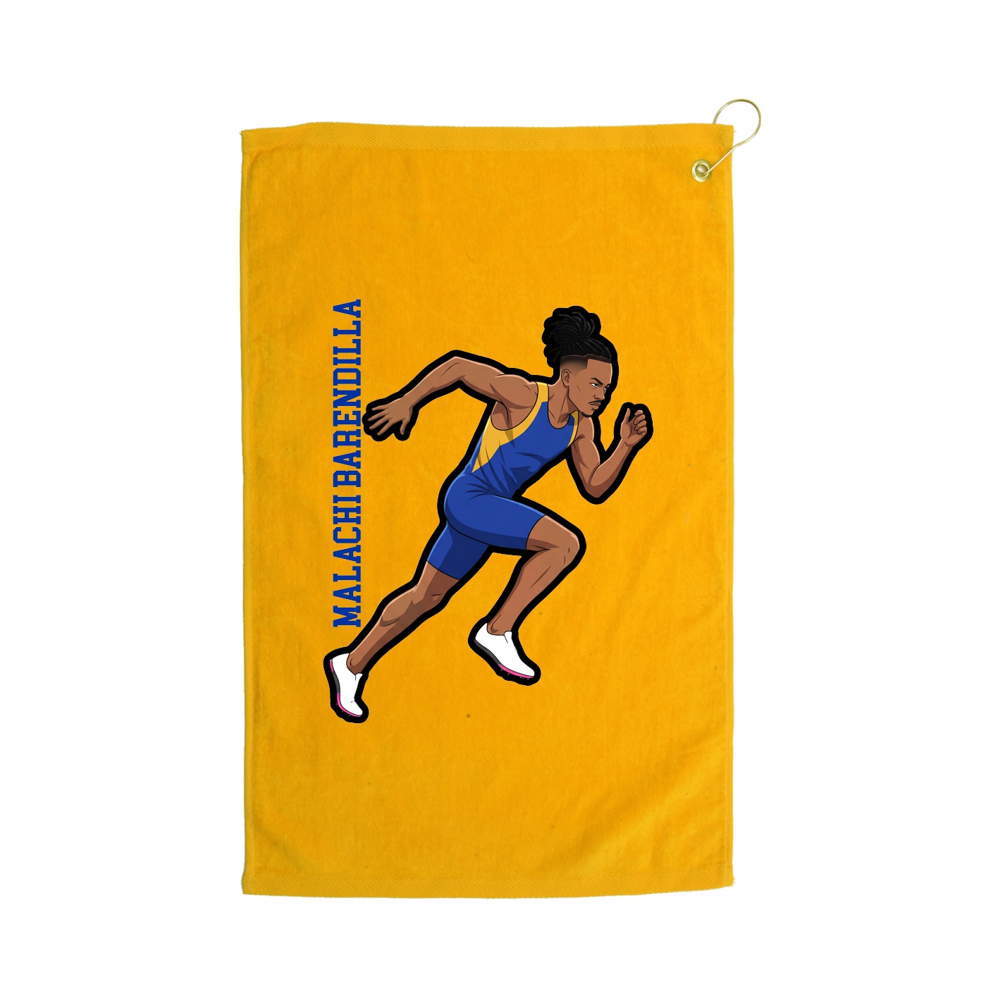 Golf Towel — Name Vertical in Gold