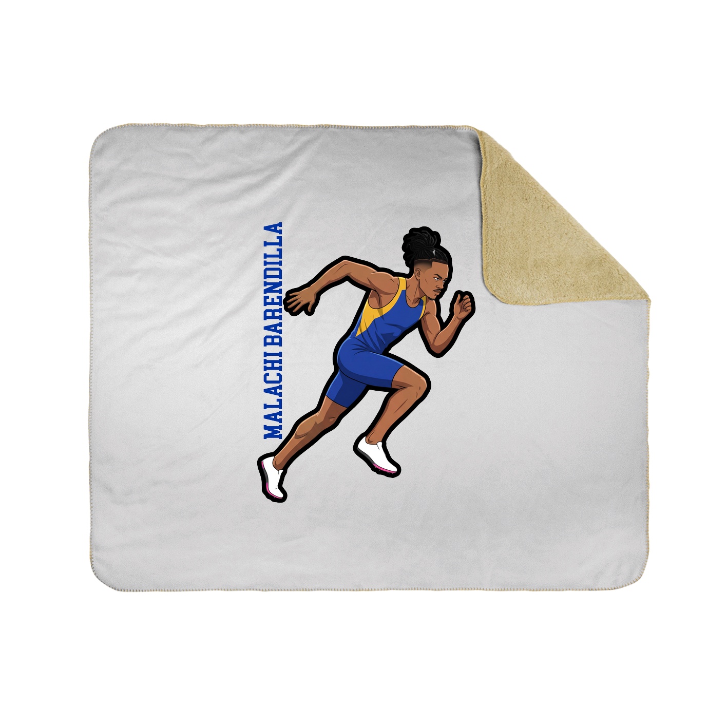 Throw Blanket — Name Vertical in White
