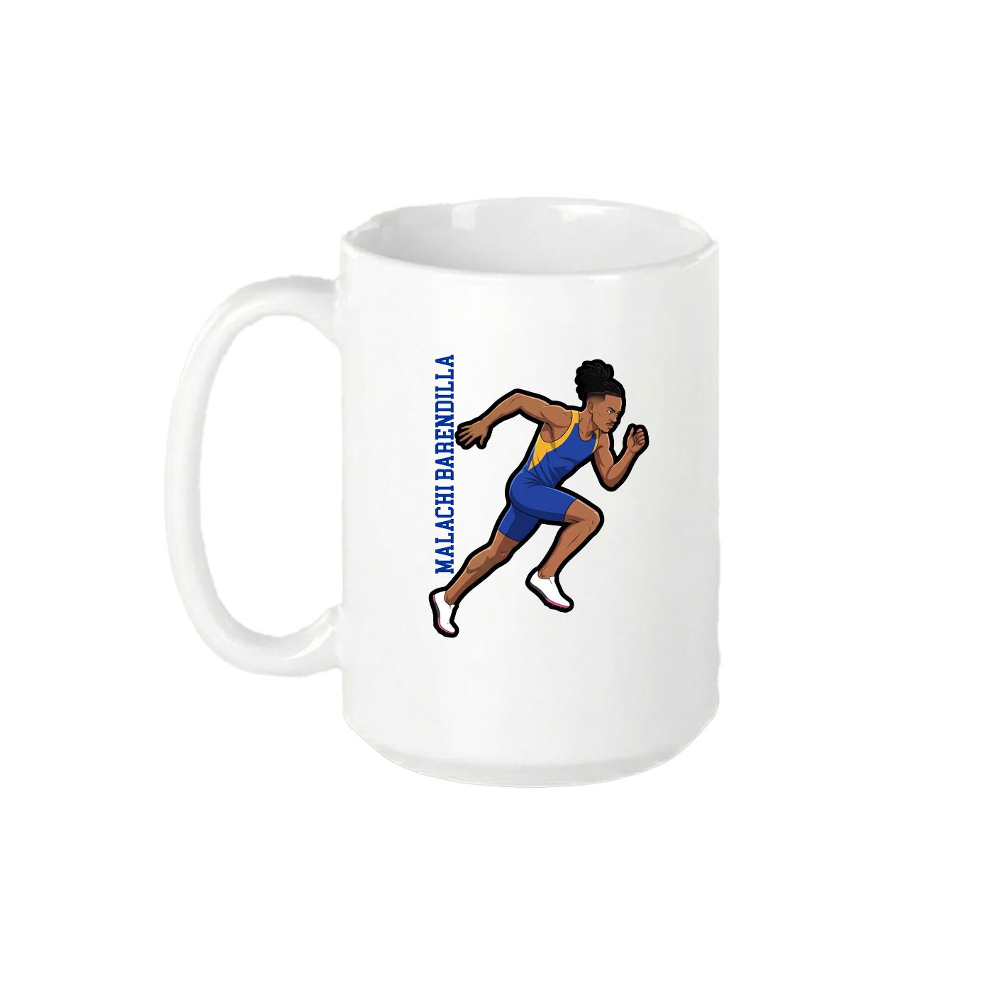 15oz Coffee Mug — Name Vertical in White